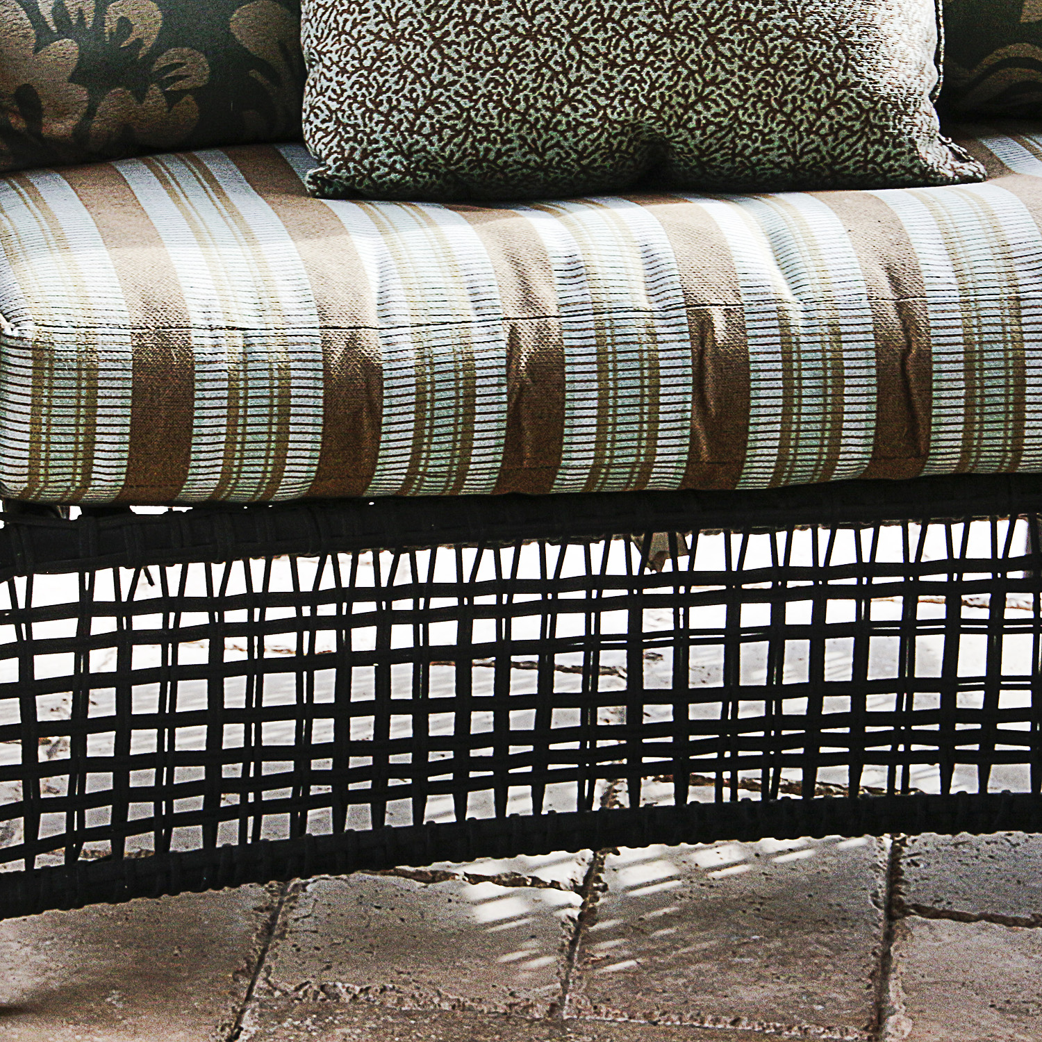 Pair of Oversized Wicker Patio Chairs with Cushions