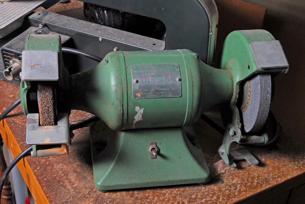 Baldor Grinder Buffer, Dremel Multi-Purpose Tool, and Delta Band Saw