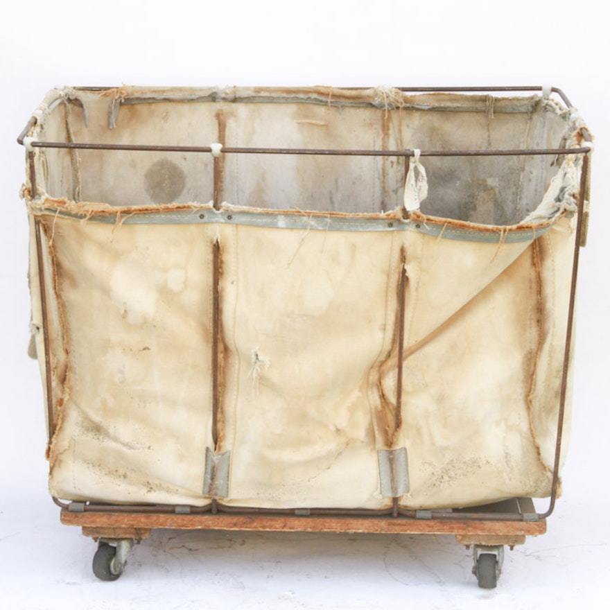 Vintage Industrial Laundry Cart