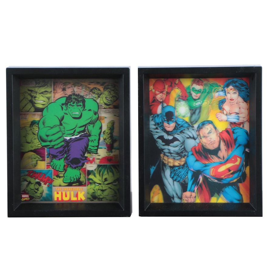 Pyramid America Lenticular Wall Art of the Justice League and the Hulk