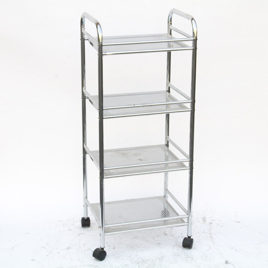 Chrome Rolling Kitchen Cart