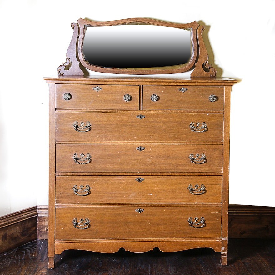 Late Victorian Style Oak Dresser