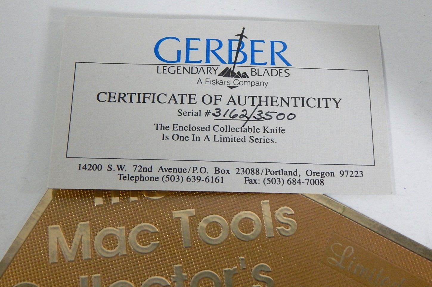 Limited Edition MAC Tools Collectors Club Folding Knife