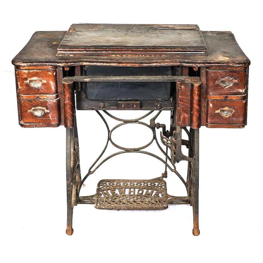 Antique "New Home" Sewing Machine with Cabinet