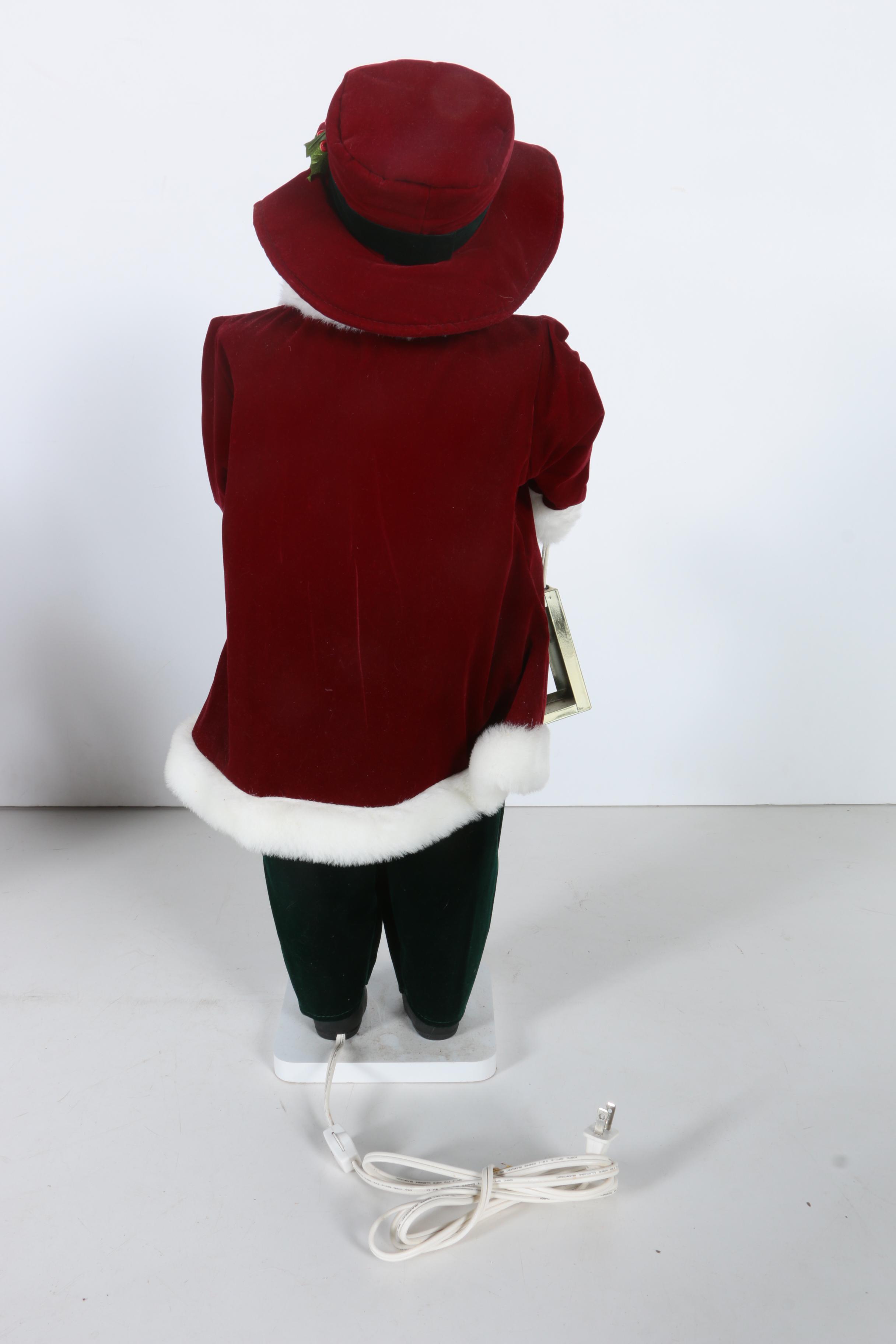 Rennoc and Santa's Best Animated Christmas Dolls and Wooden Folk Art Snowman