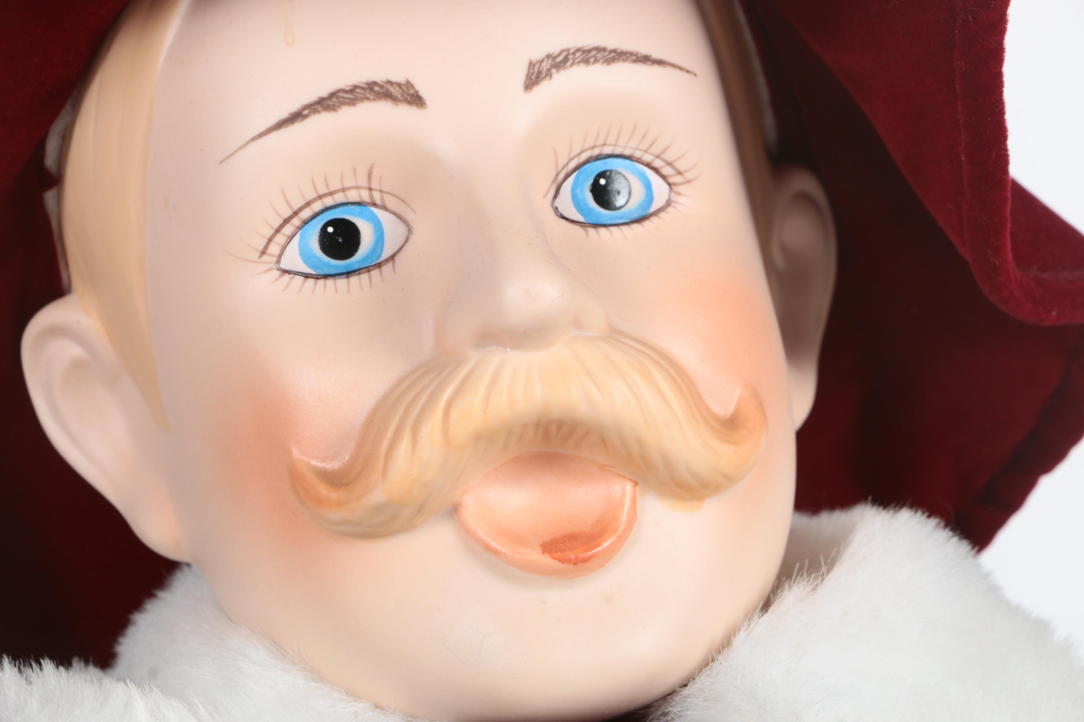 Rennoc and Santa's Best Animated Christmas Dolls and Wooden Folk Art Snowman