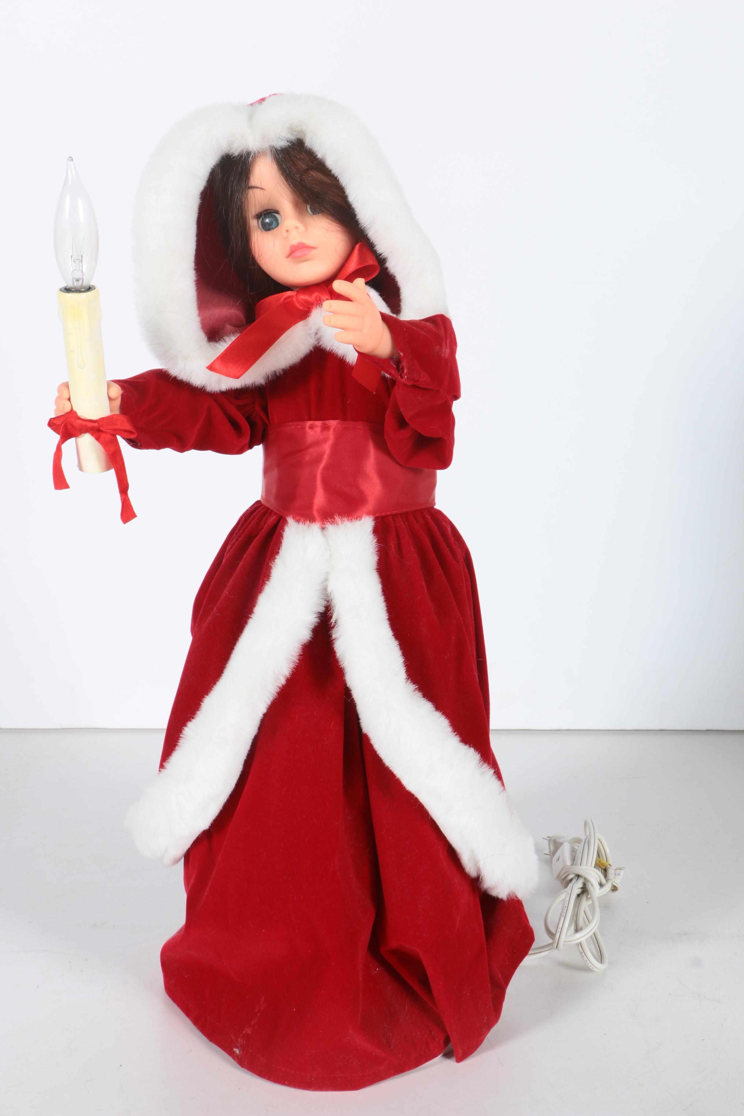 Rennoc and Santa's Best Animated Christmas Dolls and Wooden Folk Art Snowman