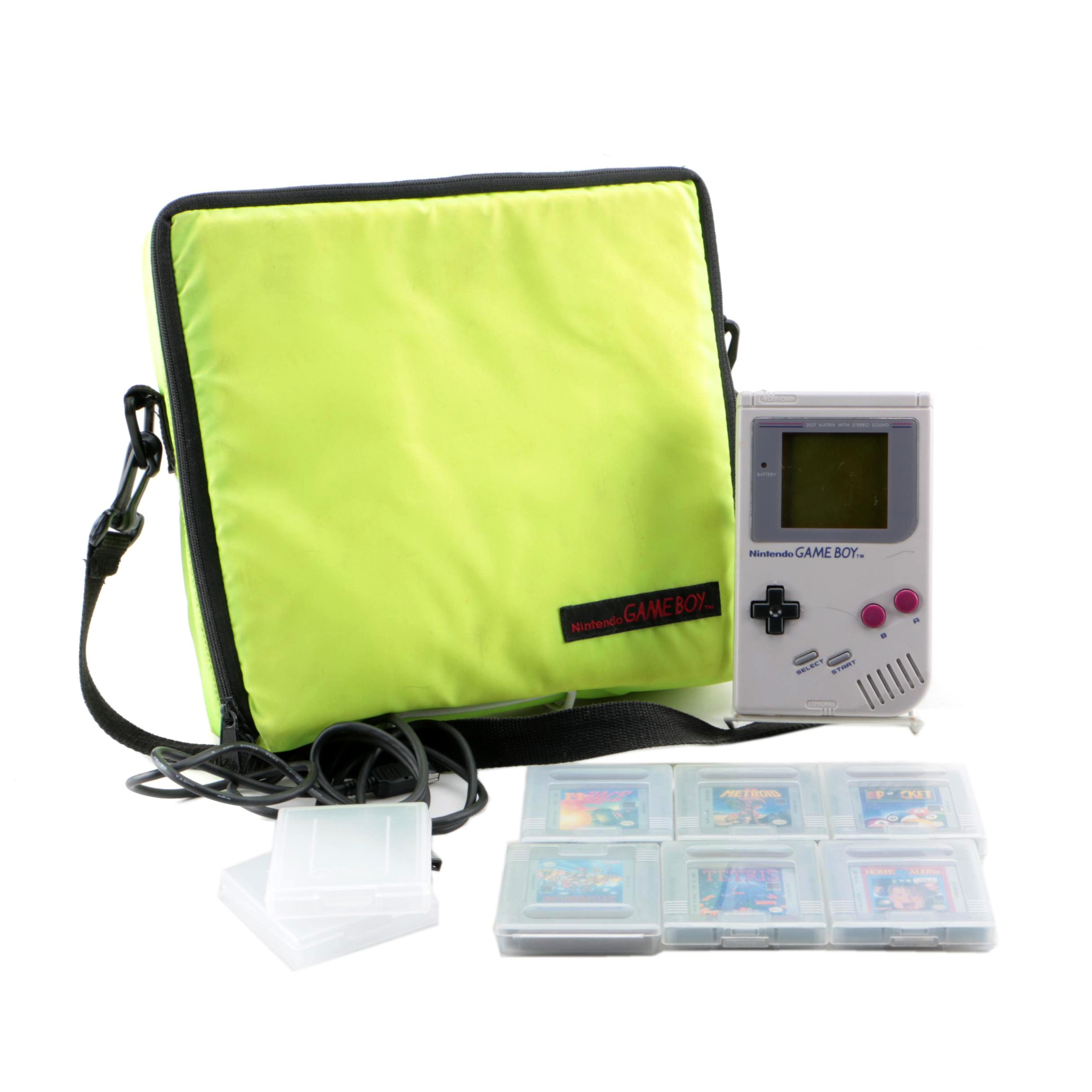 Original Nintendo Gameboy with "Metroid," Other Games