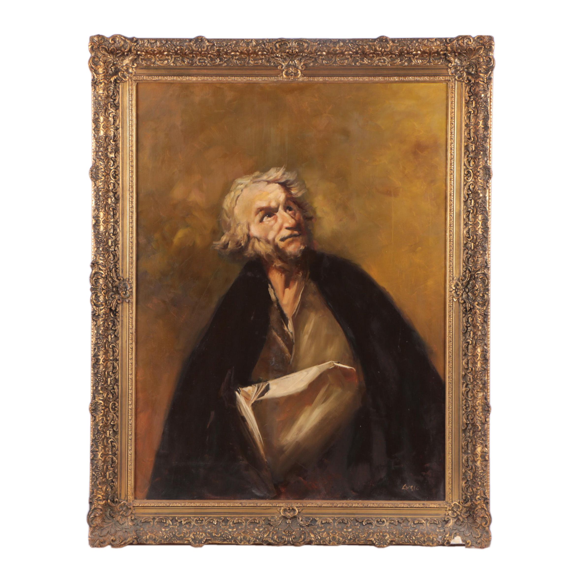 Lyric Oil Painting on Canvas "Study of the Philosopher"