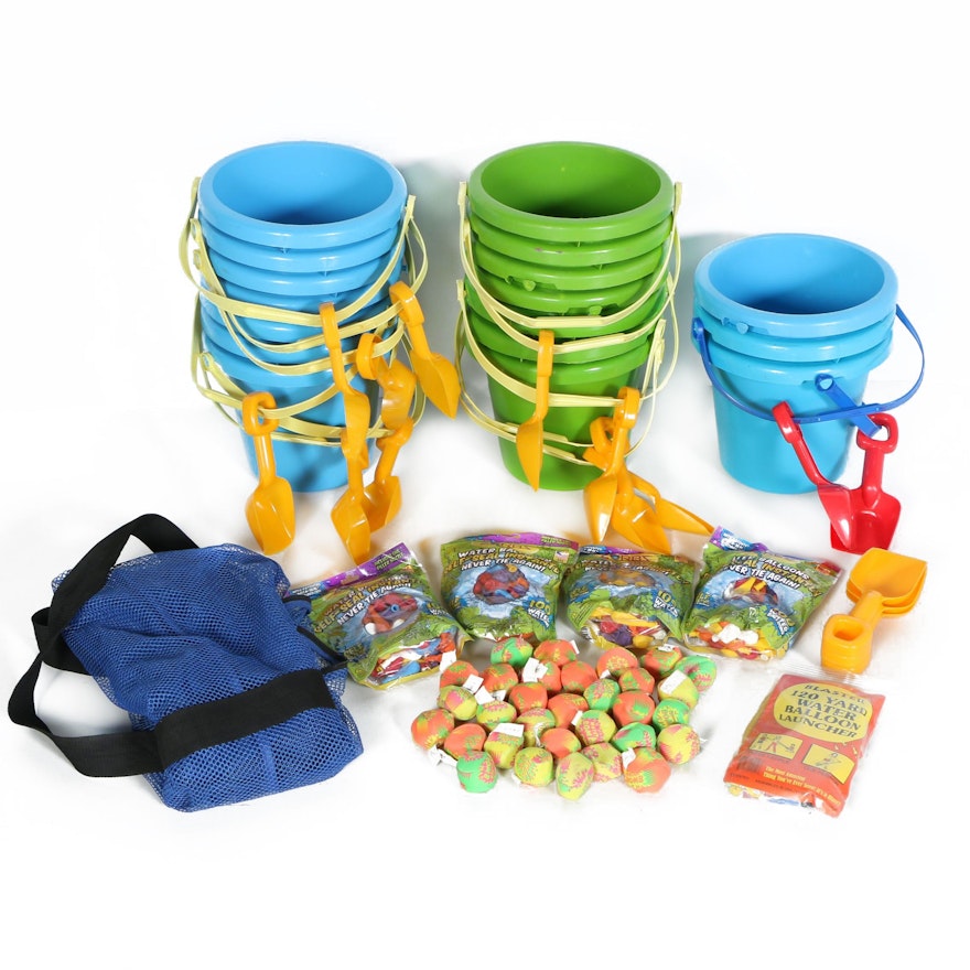 Beach and Outdoor Toys Including Water Balloons