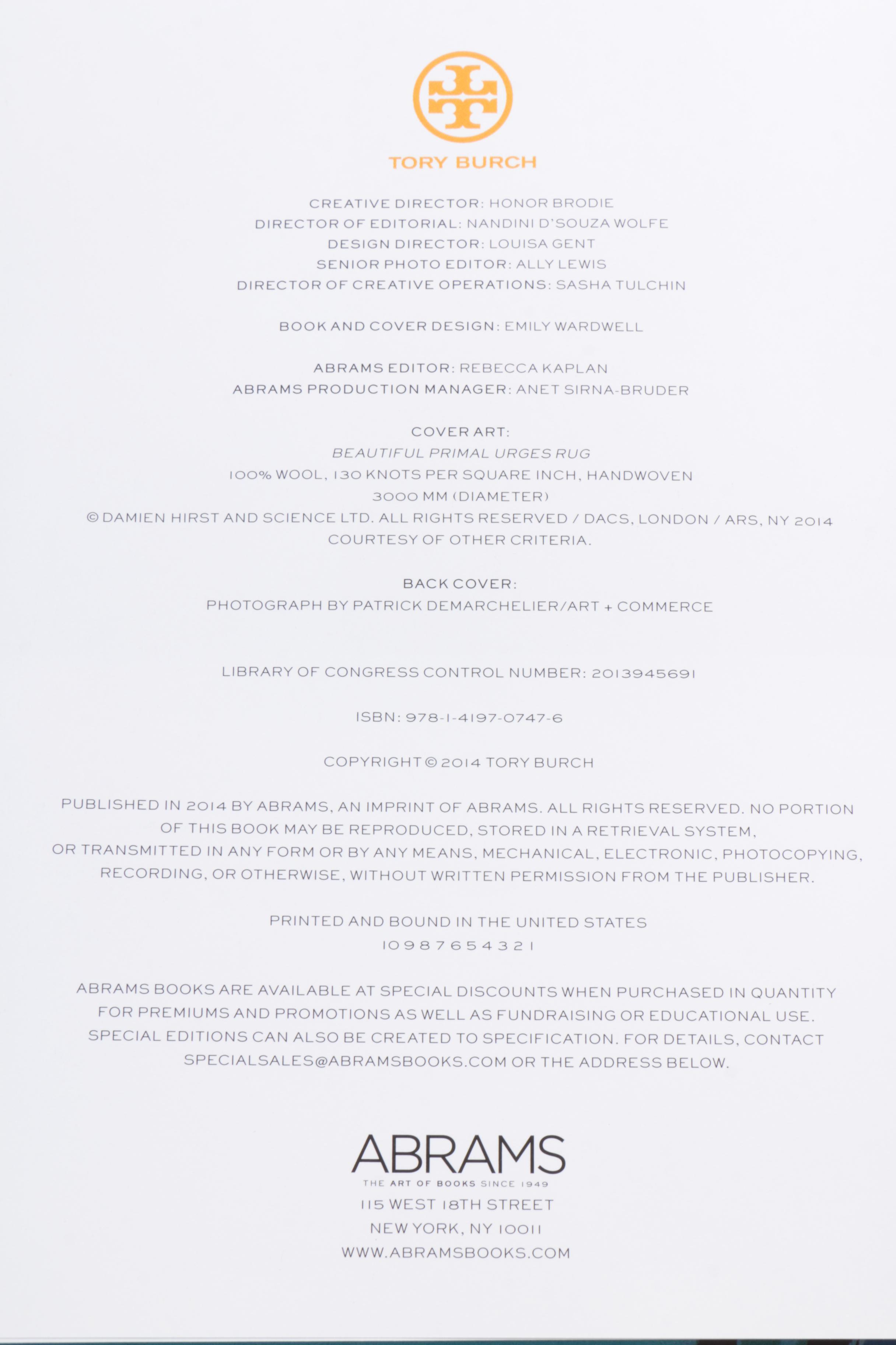 Tory Burch Clutch Handbag and "In Color" Table Book