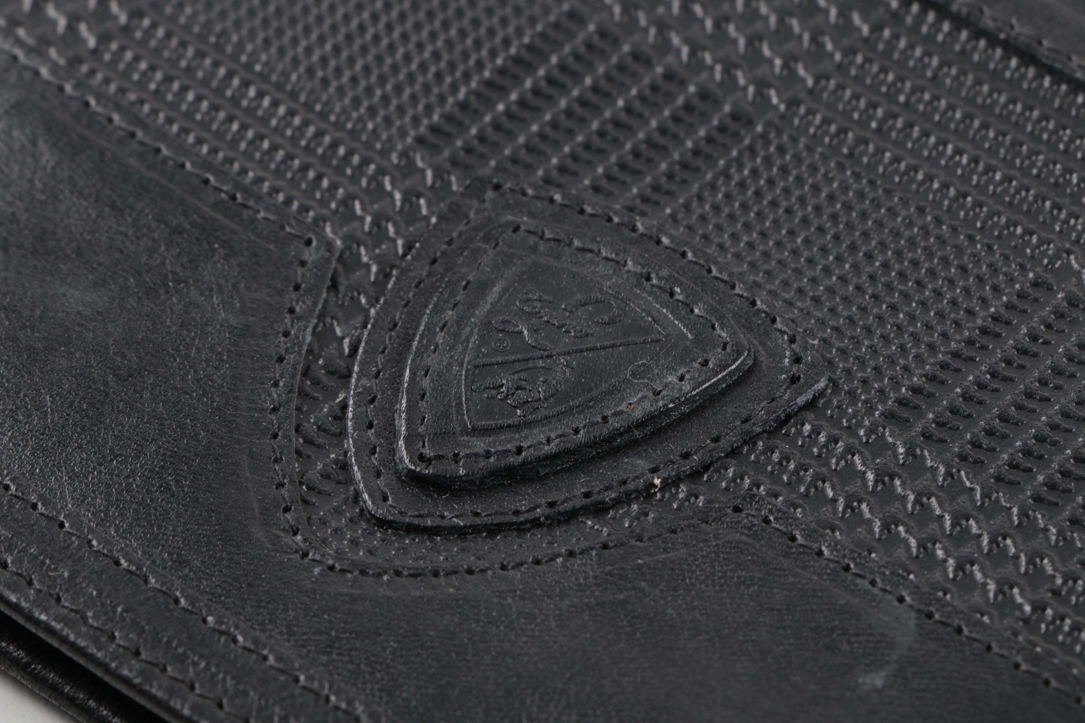 Men's Tonino Lamborghini Black Embossed Leather Wallets and Billfolds