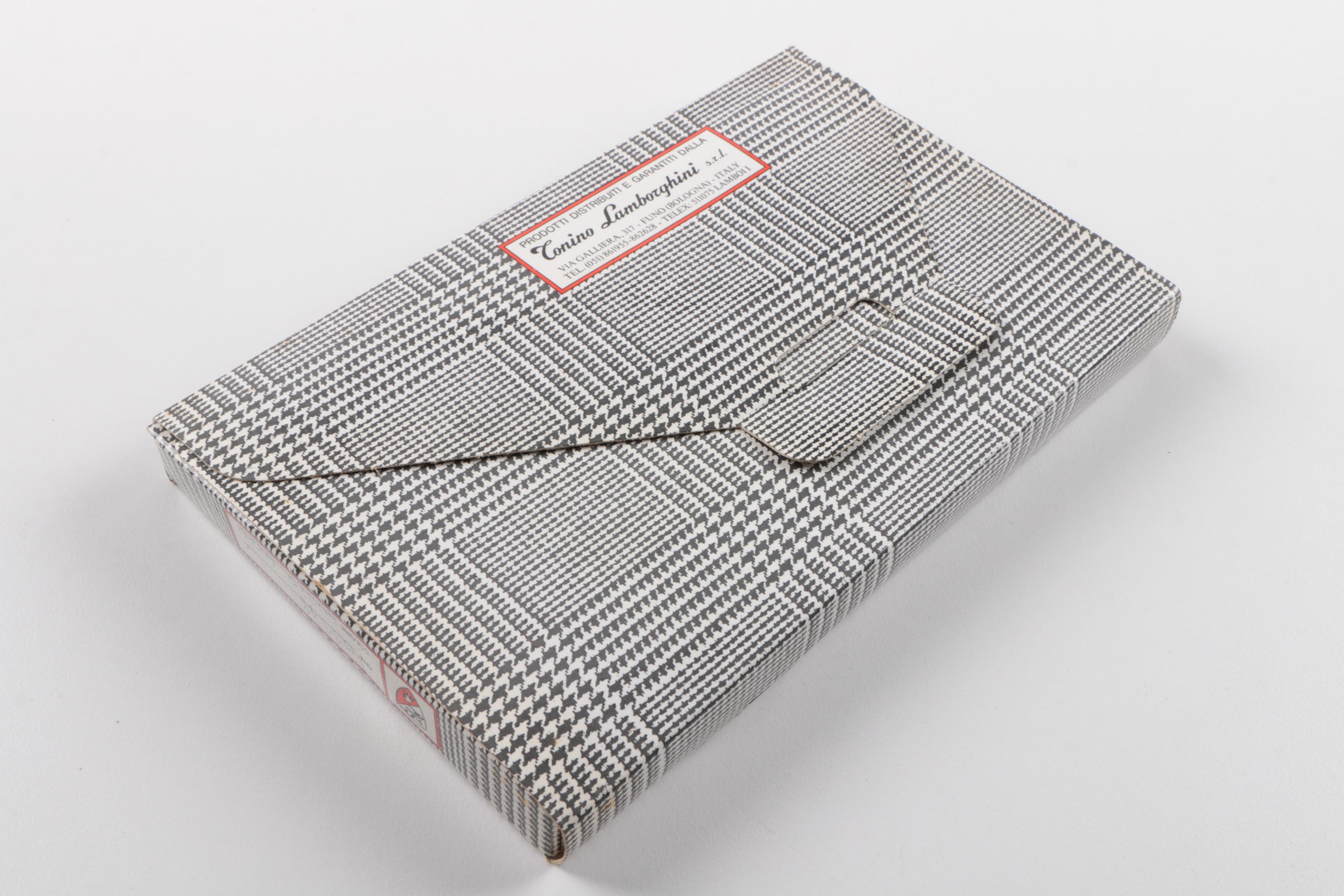 Men's Tonino Lamborghini Black Embossed Leather Wallets and Billfolds