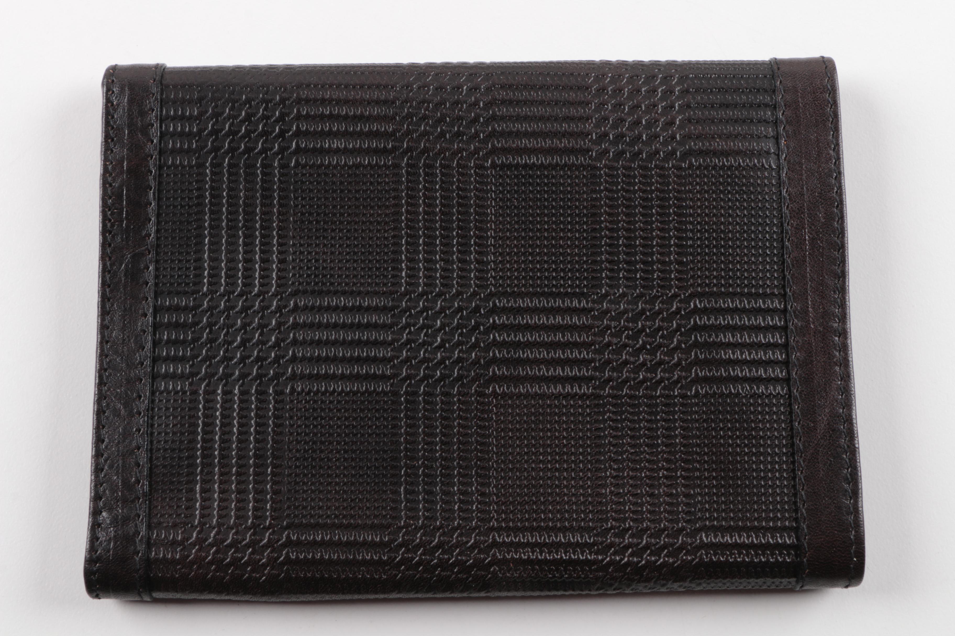 Men's Tonino Lamborghini Black Embossed Leather Wallets and Billfolds