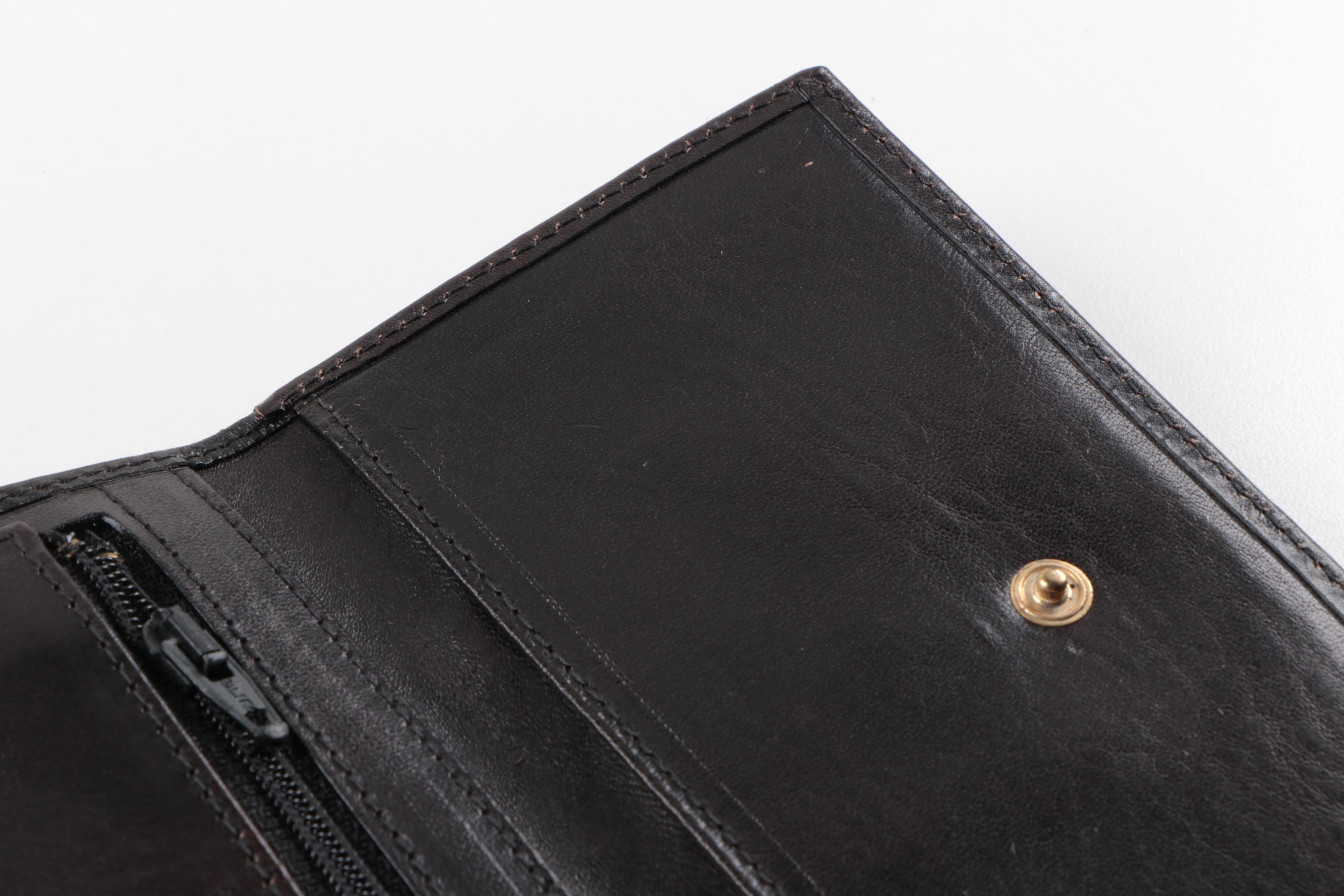 Men's Tonino Lamborghini Black Embossed Leather Wallets and Billfolds