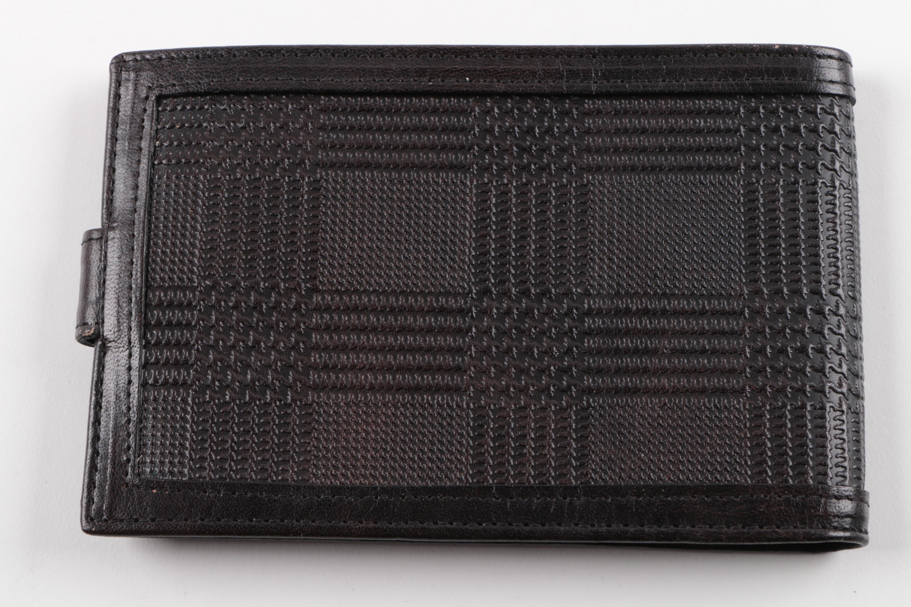Men's Tonino Lamborghini Black Embossed Leather Wallets and Billfolds