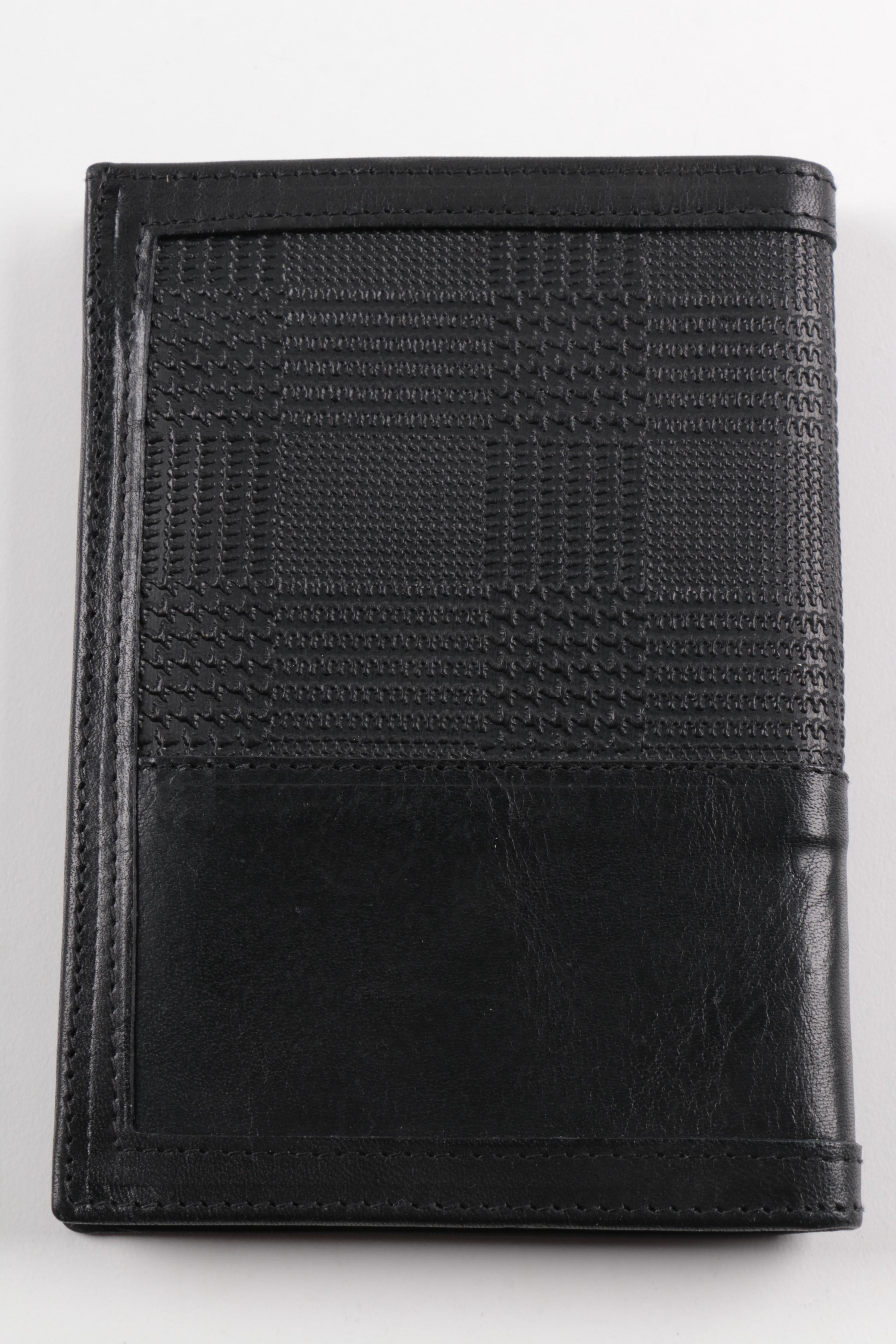 Men's Tonino Lamborghini Black Embossed Leather Wallets and Billfolds