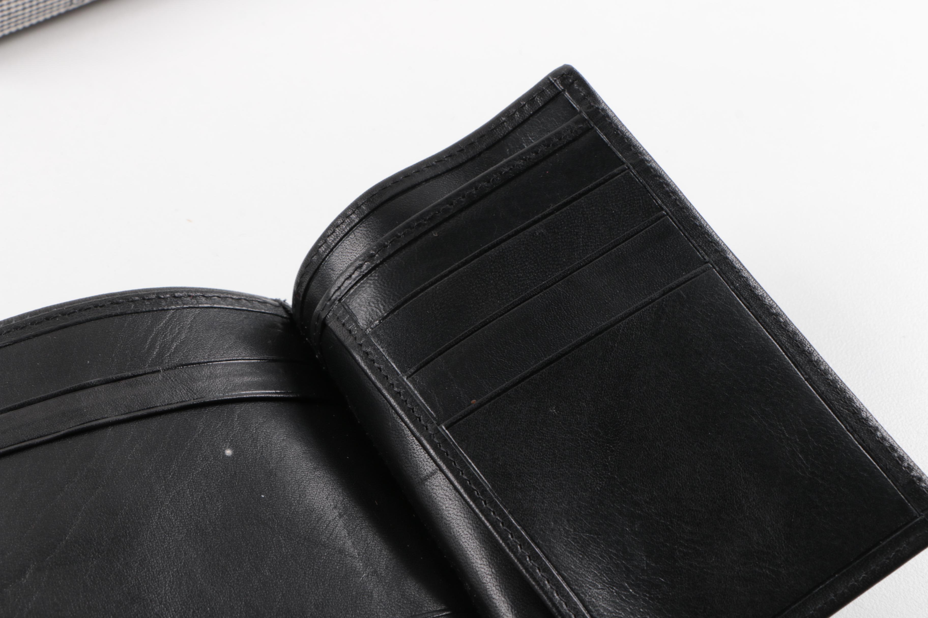 Men's Tonino Lamborghini Black Embossed Leather Wallets and Billfolds