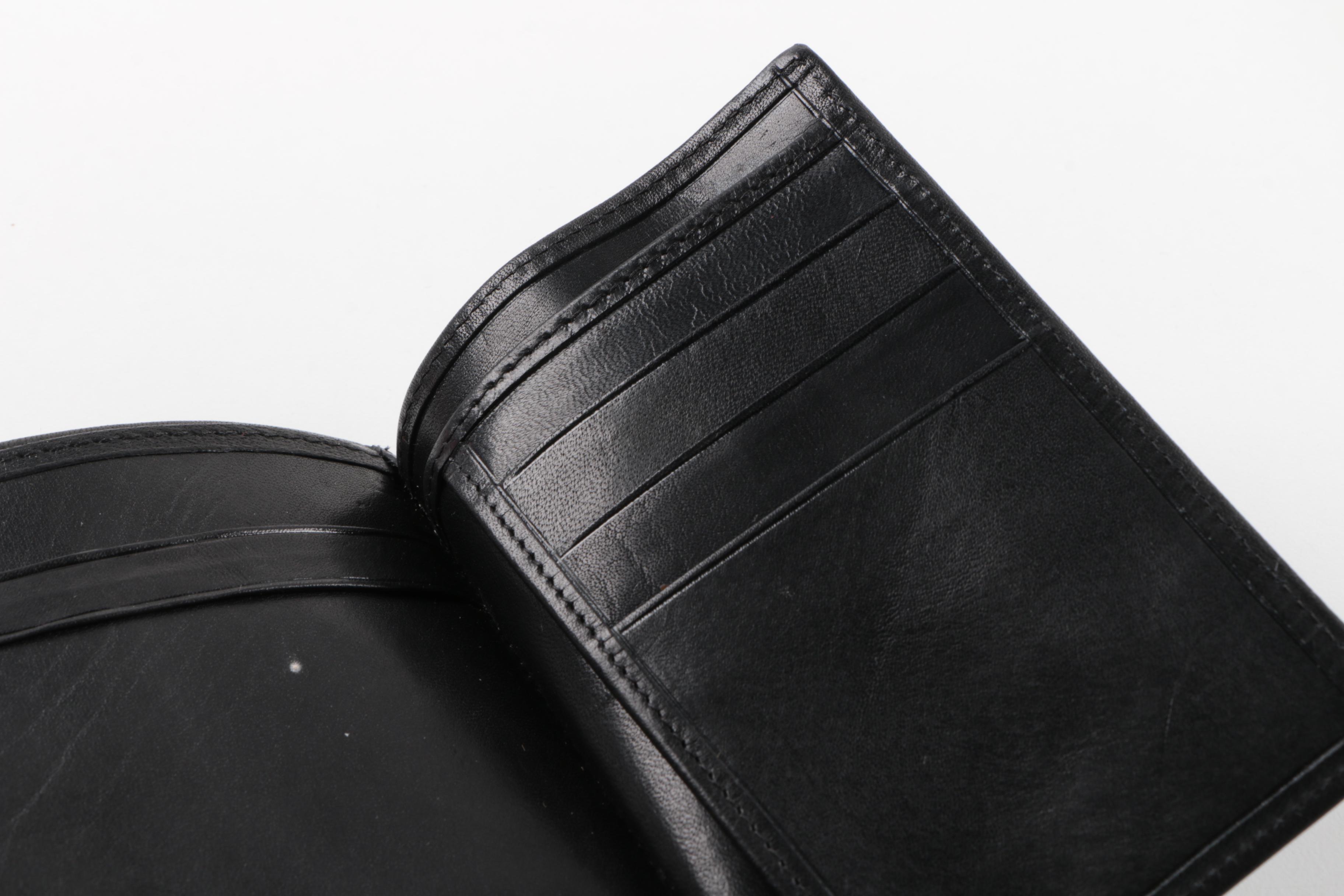 Men's Tonino Lamborghini Black Embossed Leather Wallets and Billfolds