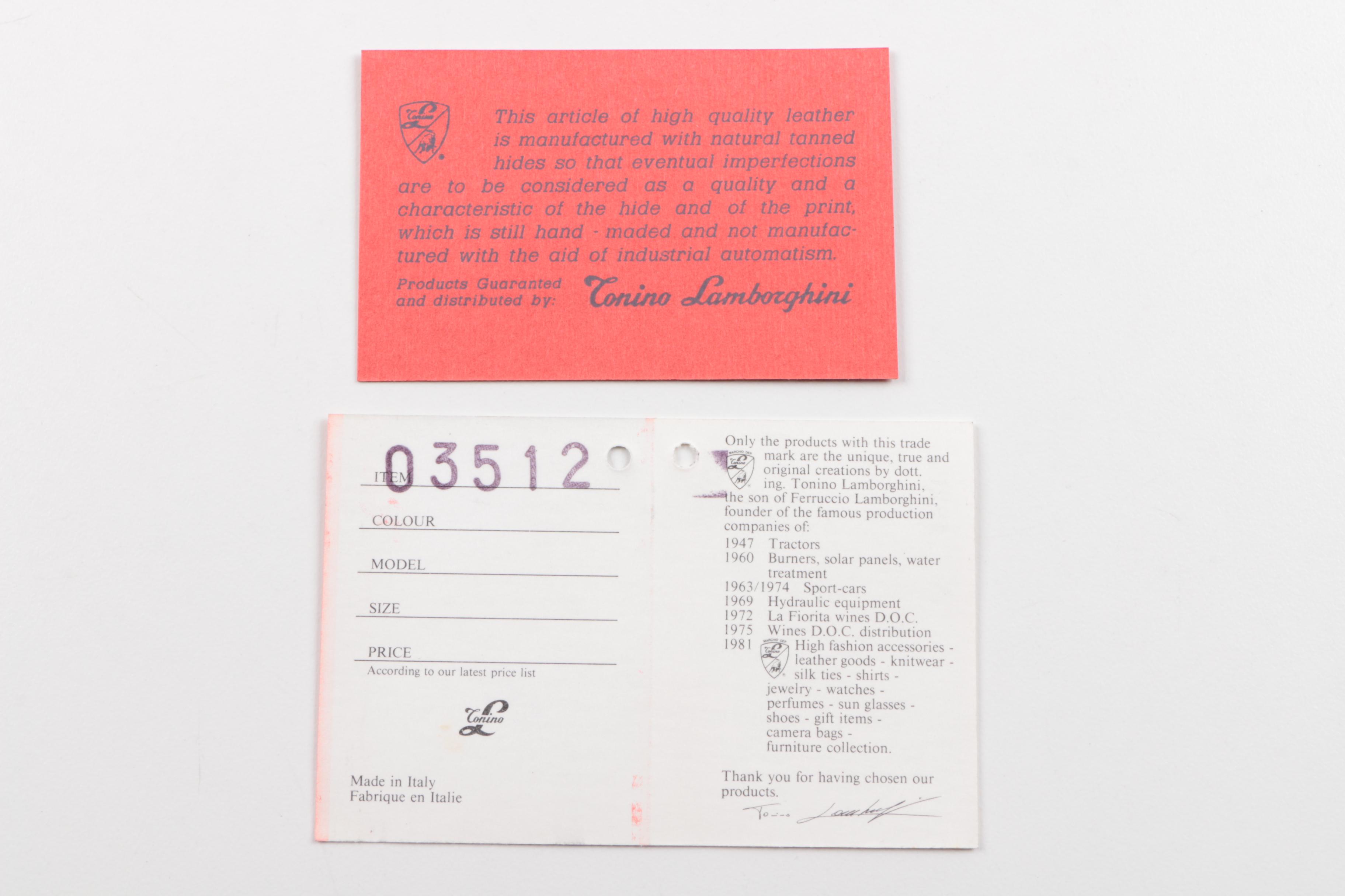 Men's Tonino Lamborghini Black Embossed Leather Wallets and Billfolds