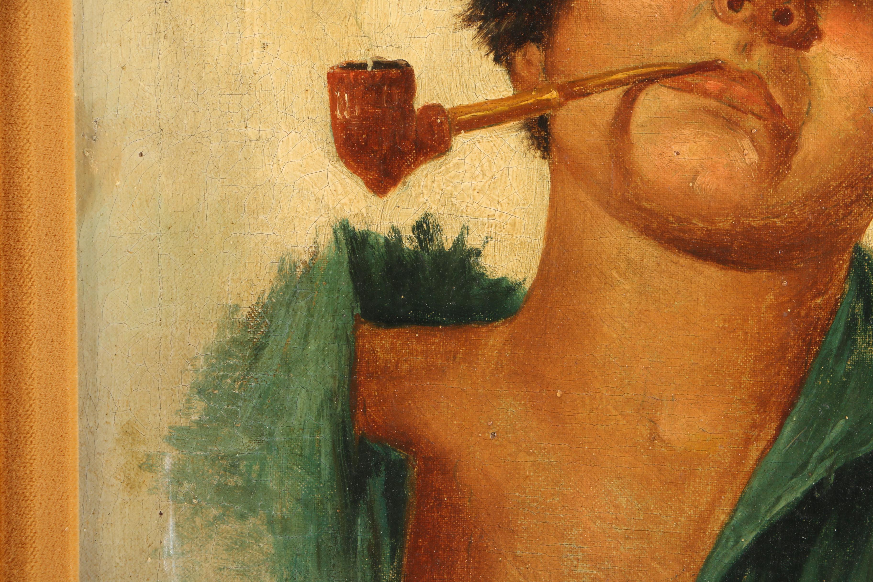 Two Oil Paintings on Canvas Board Including After Fasciotti's "Boy with Pipe"