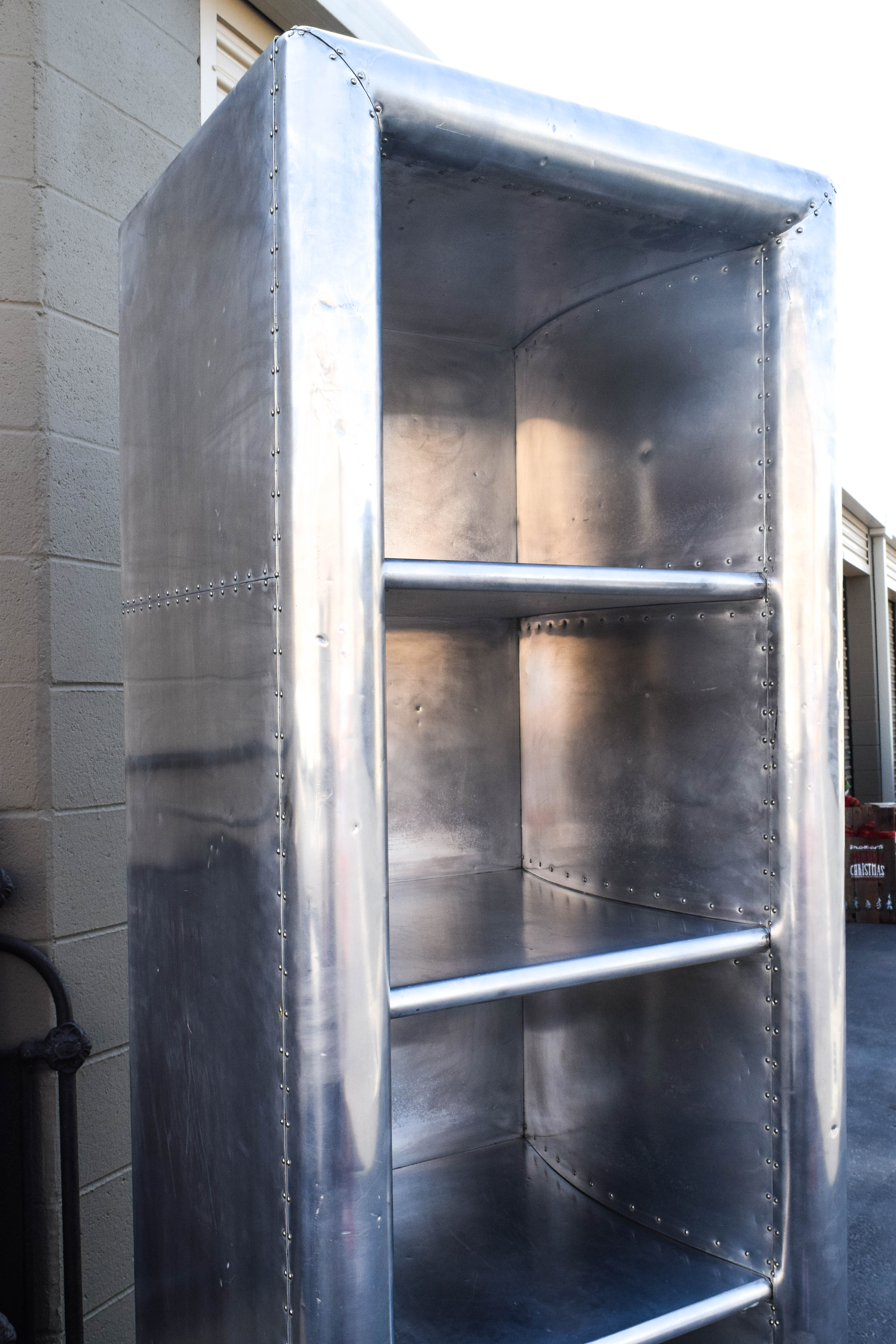 Restoration Hardware Metal-Clad Shelving Unit