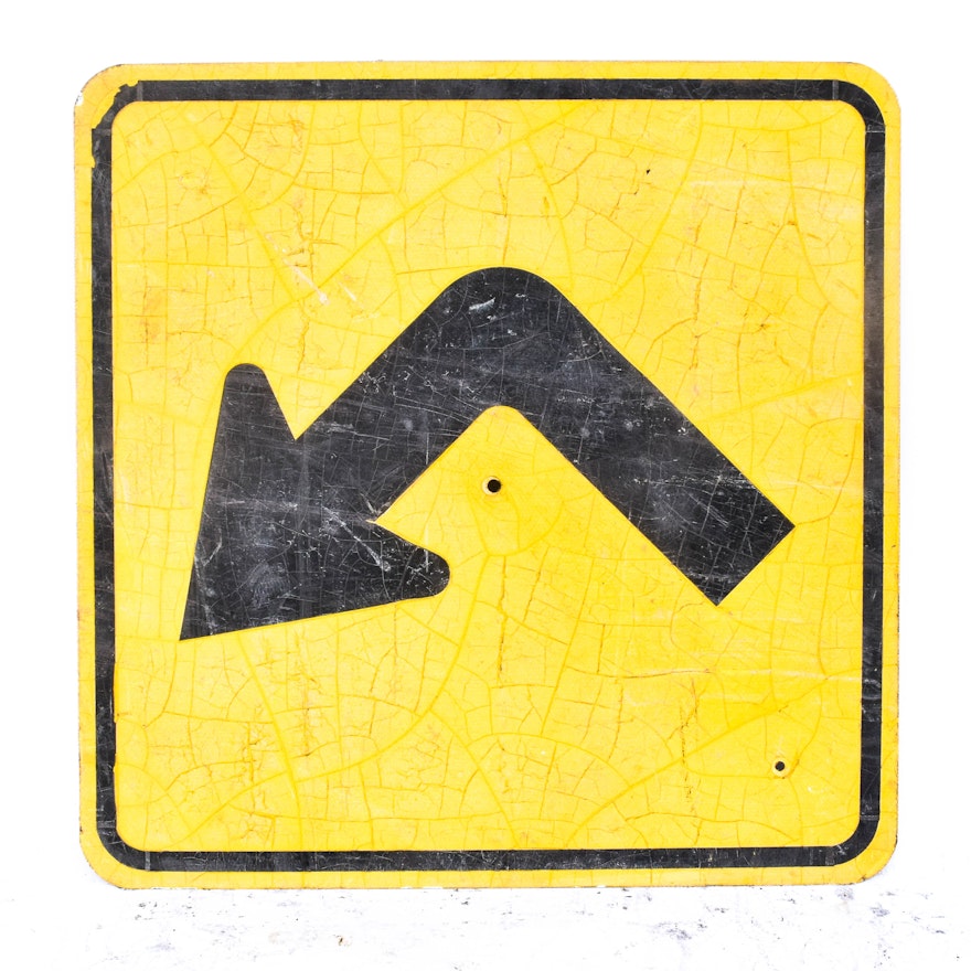 Vintage "Curve" Traffic Warning Sign