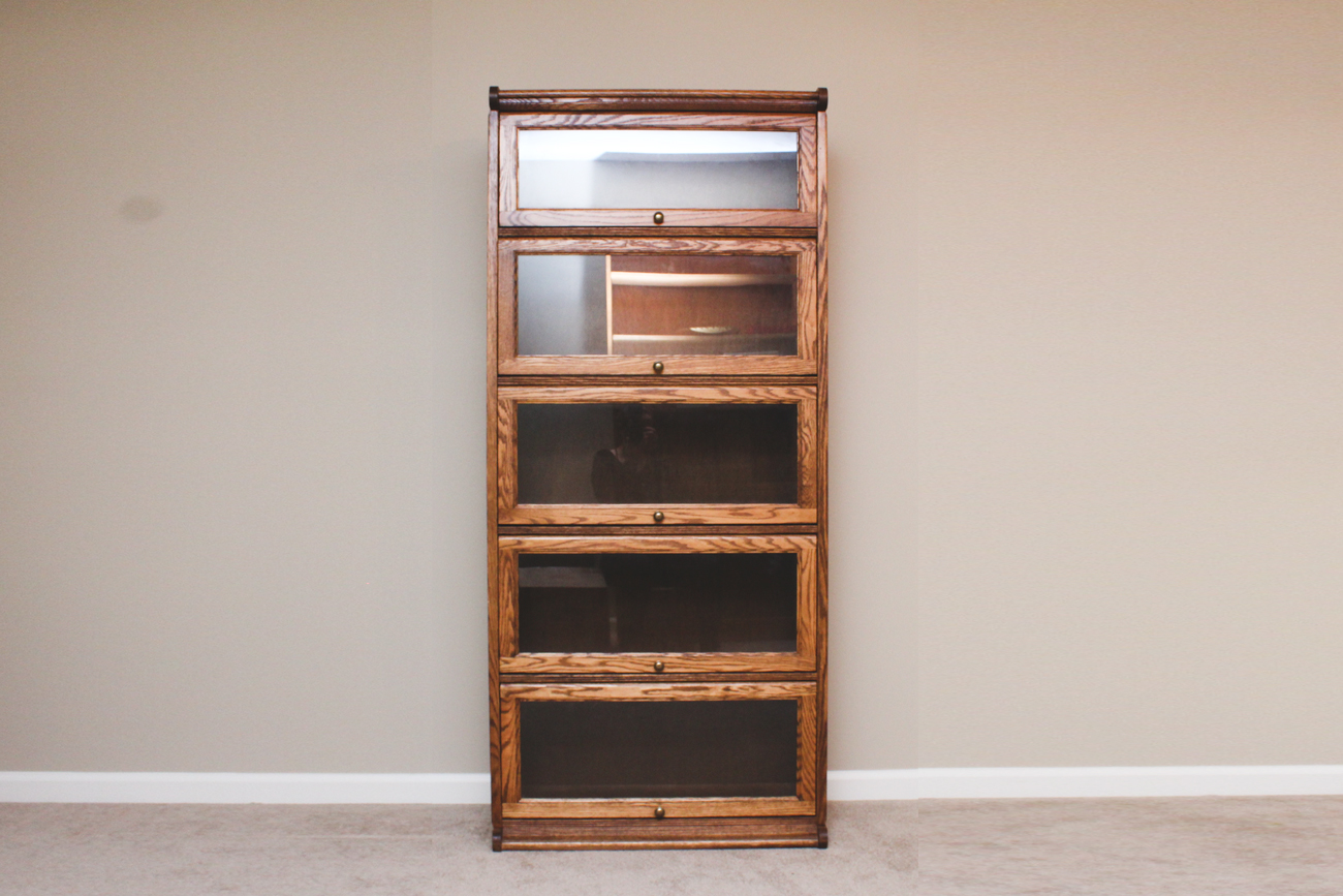 Vintage Wooden Barrister Bookcase