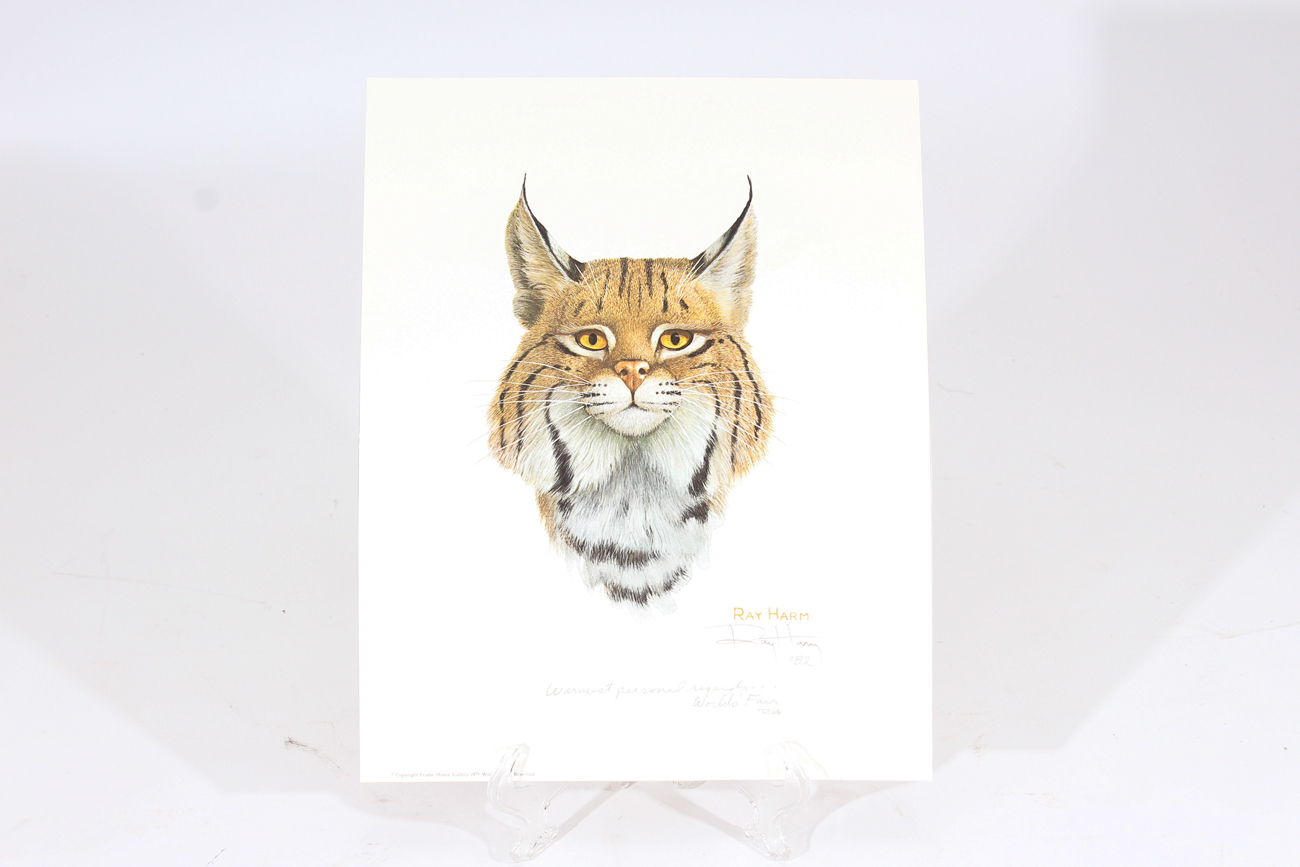 Signed Ray Harm Lithograph "Wildcat"