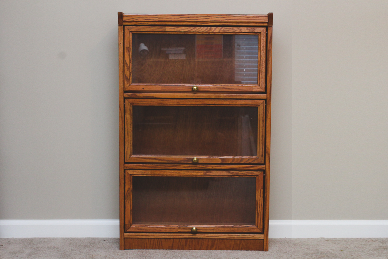 Vintage Wooden Barrister Bookcase