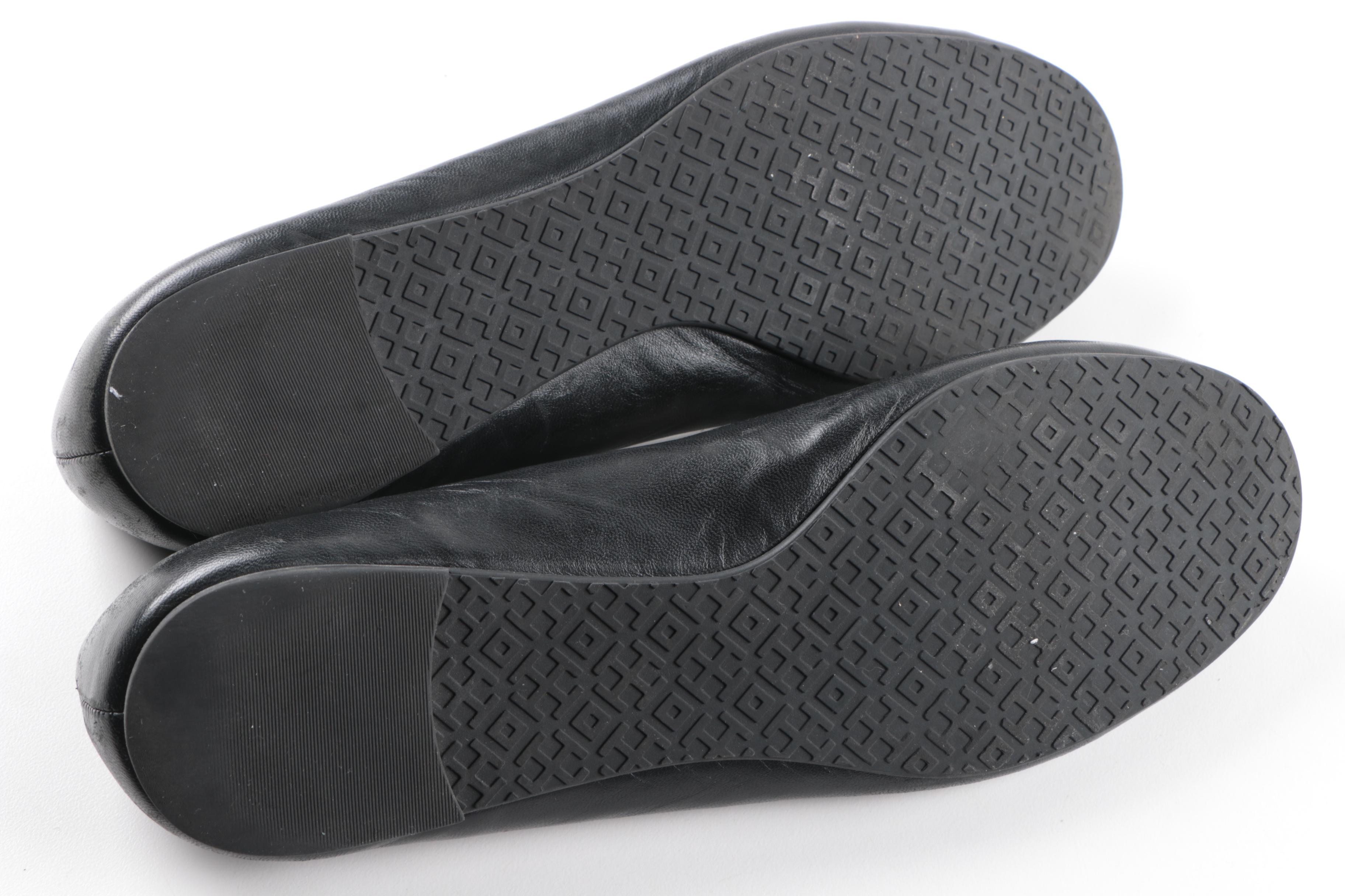 Tory Burch Black Leather Flats