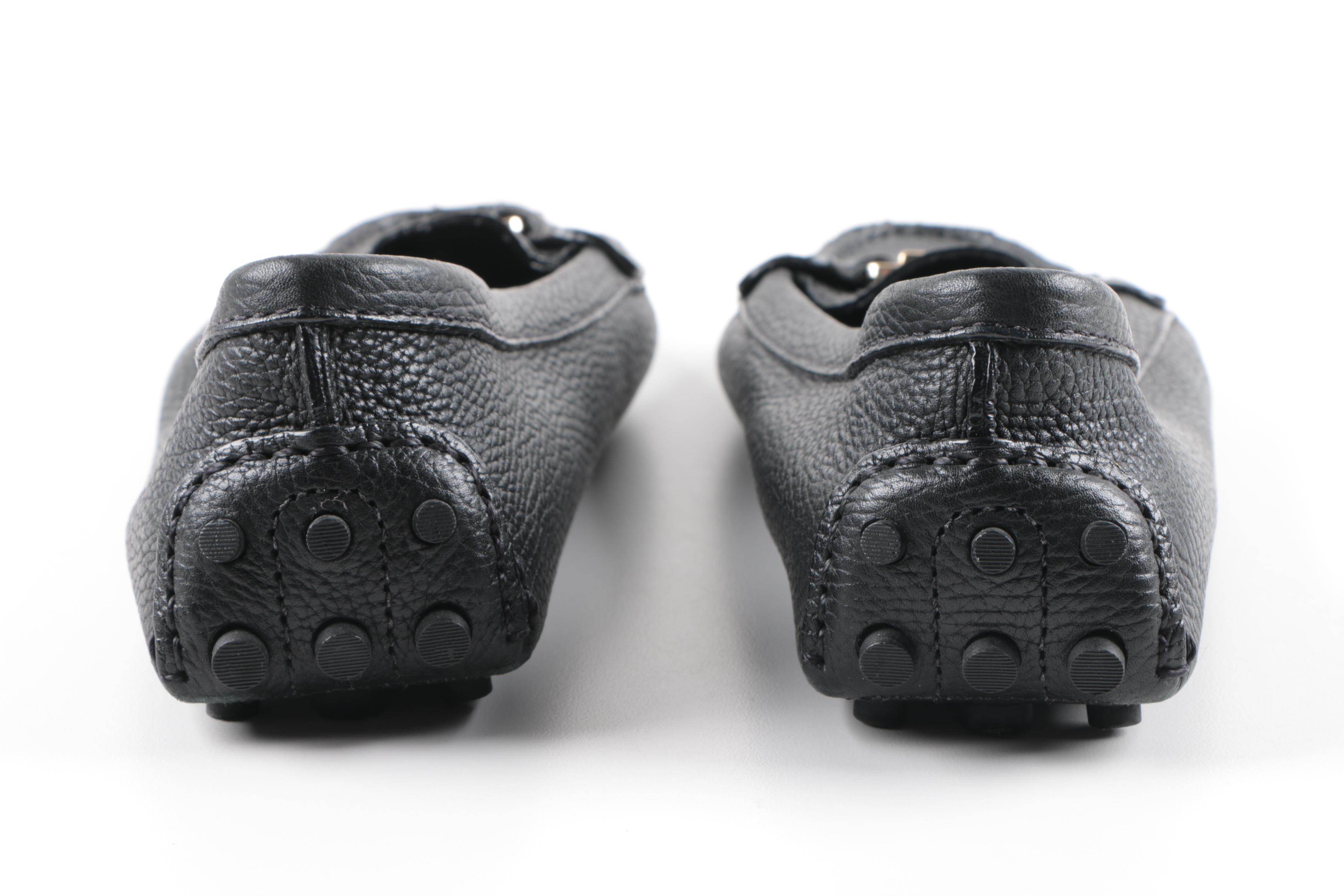 Tory Burch Black Leather Driving Moccasins