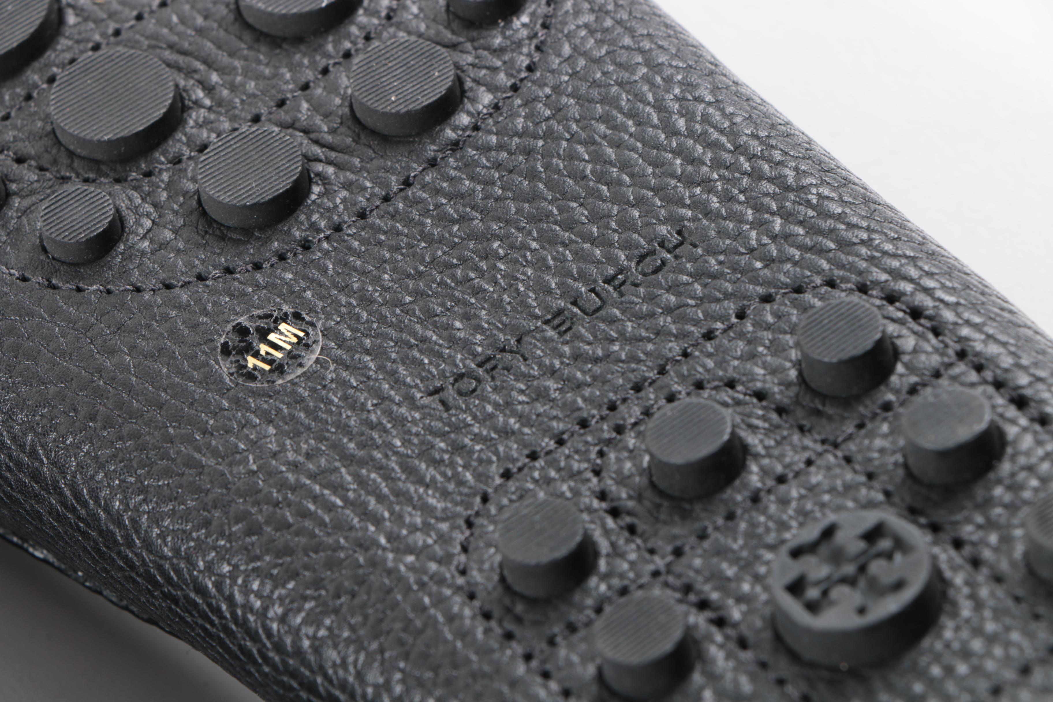 Tory Burch Black Leather Driving Moccasins