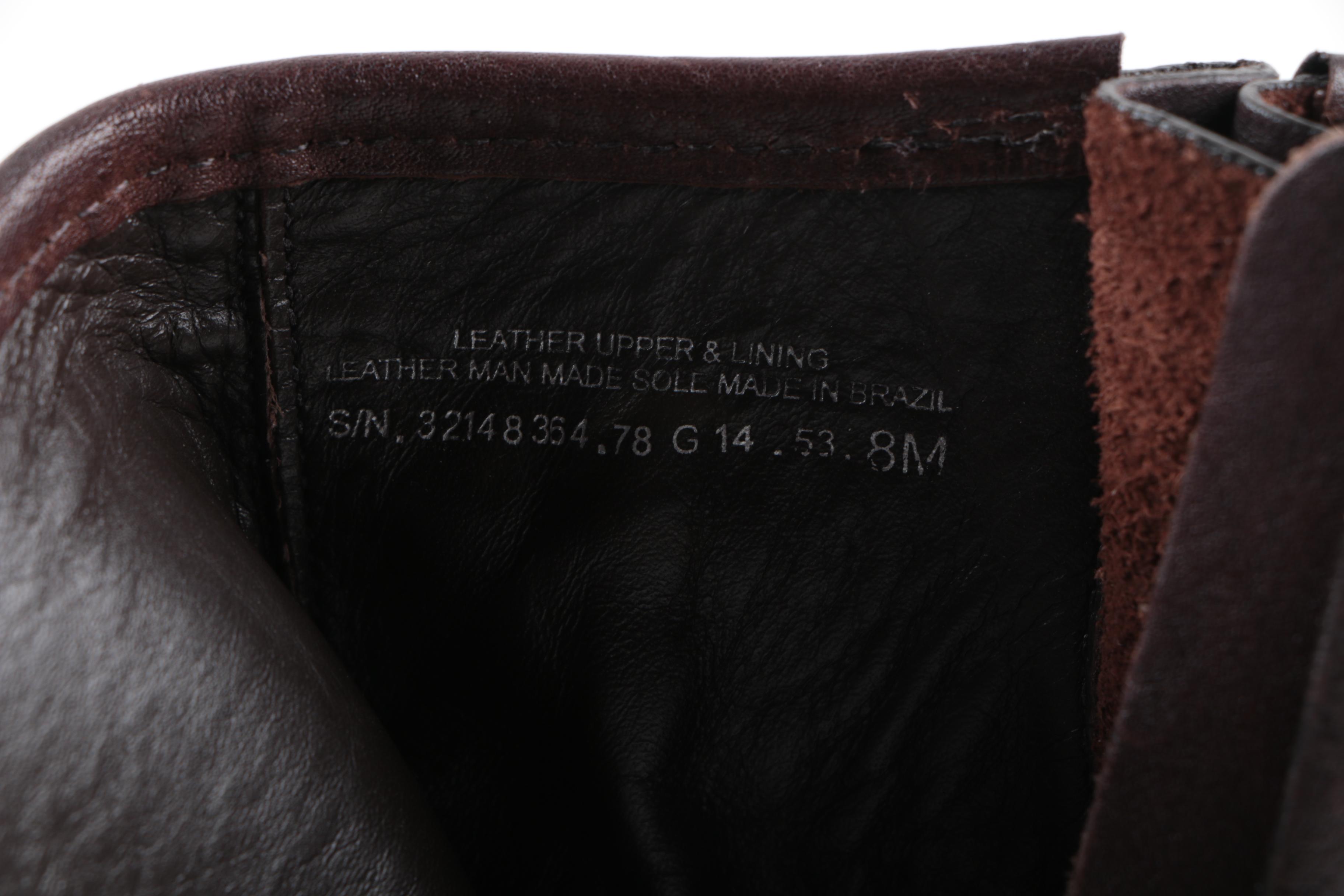 Tory Burch "Chrystie" Dark Brown Leather Moto Boots