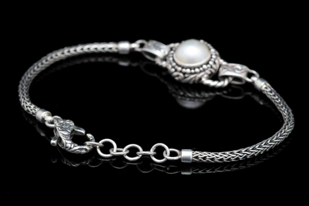 Robert Manse Sterling Silver and Mabé Pearl Bracelet
