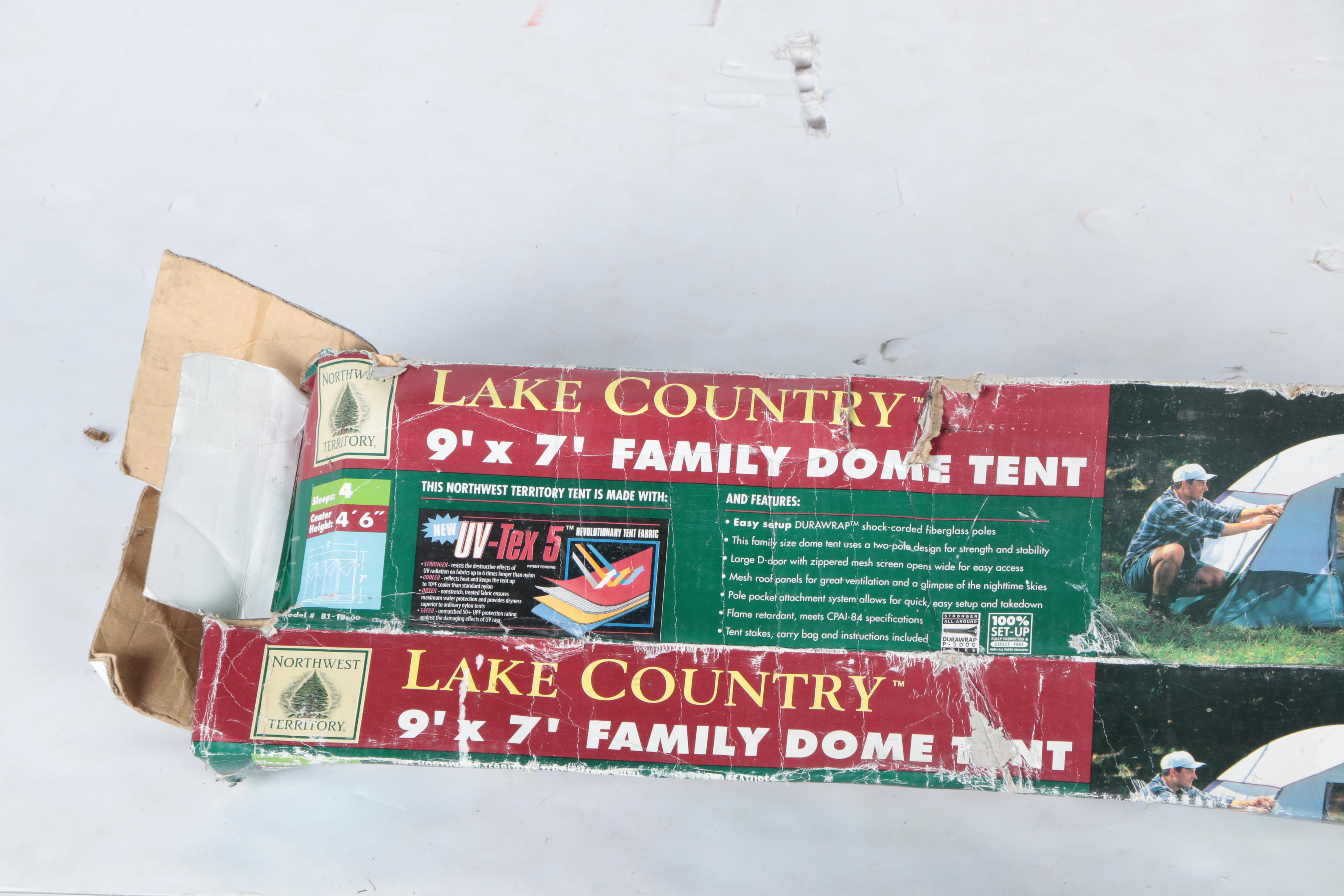 Dome Tent, Stakes and Trenching Shovels