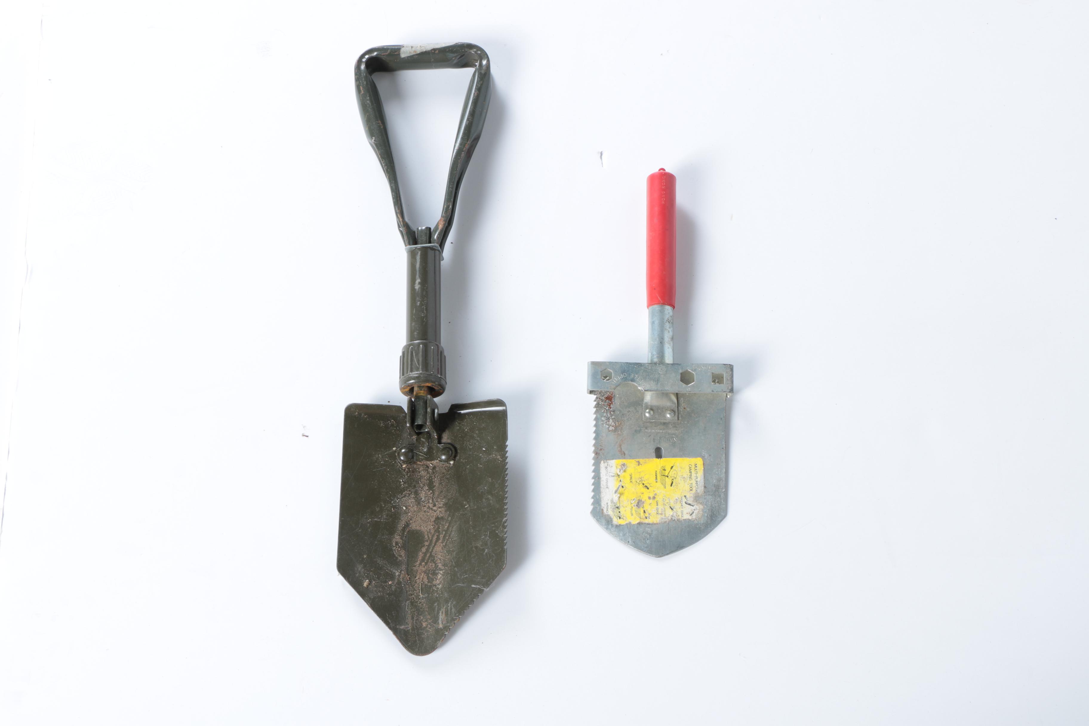 Dome Tent, Stakes and Trenching Shovels