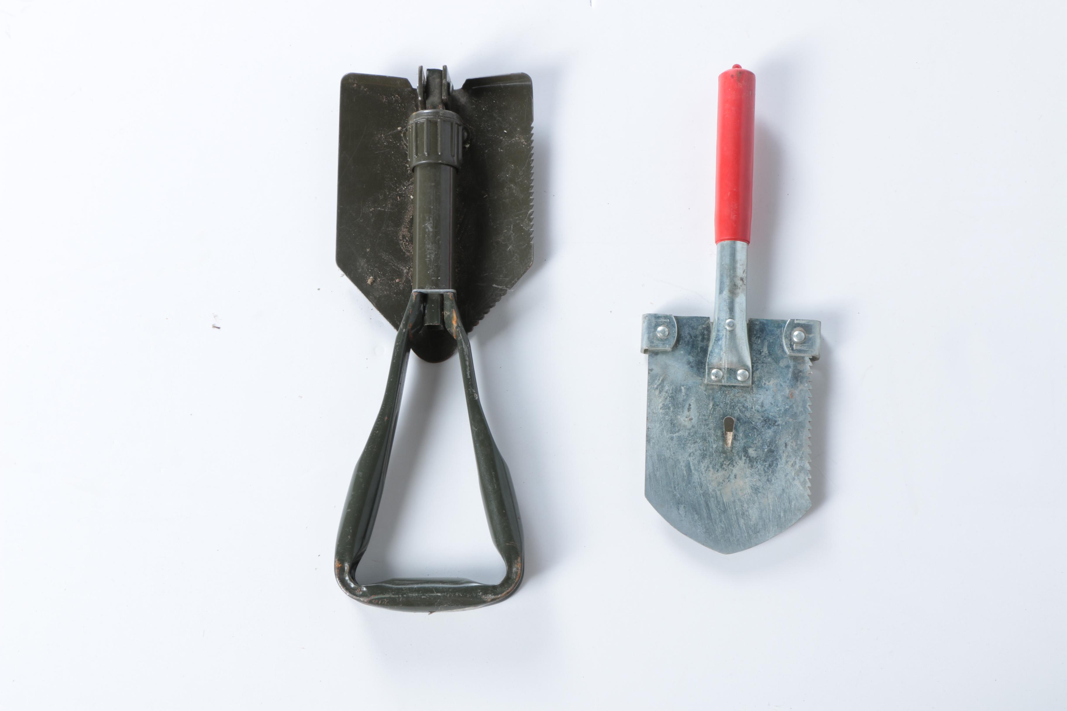 Dome Tent, Stakes and Trenching Shovels