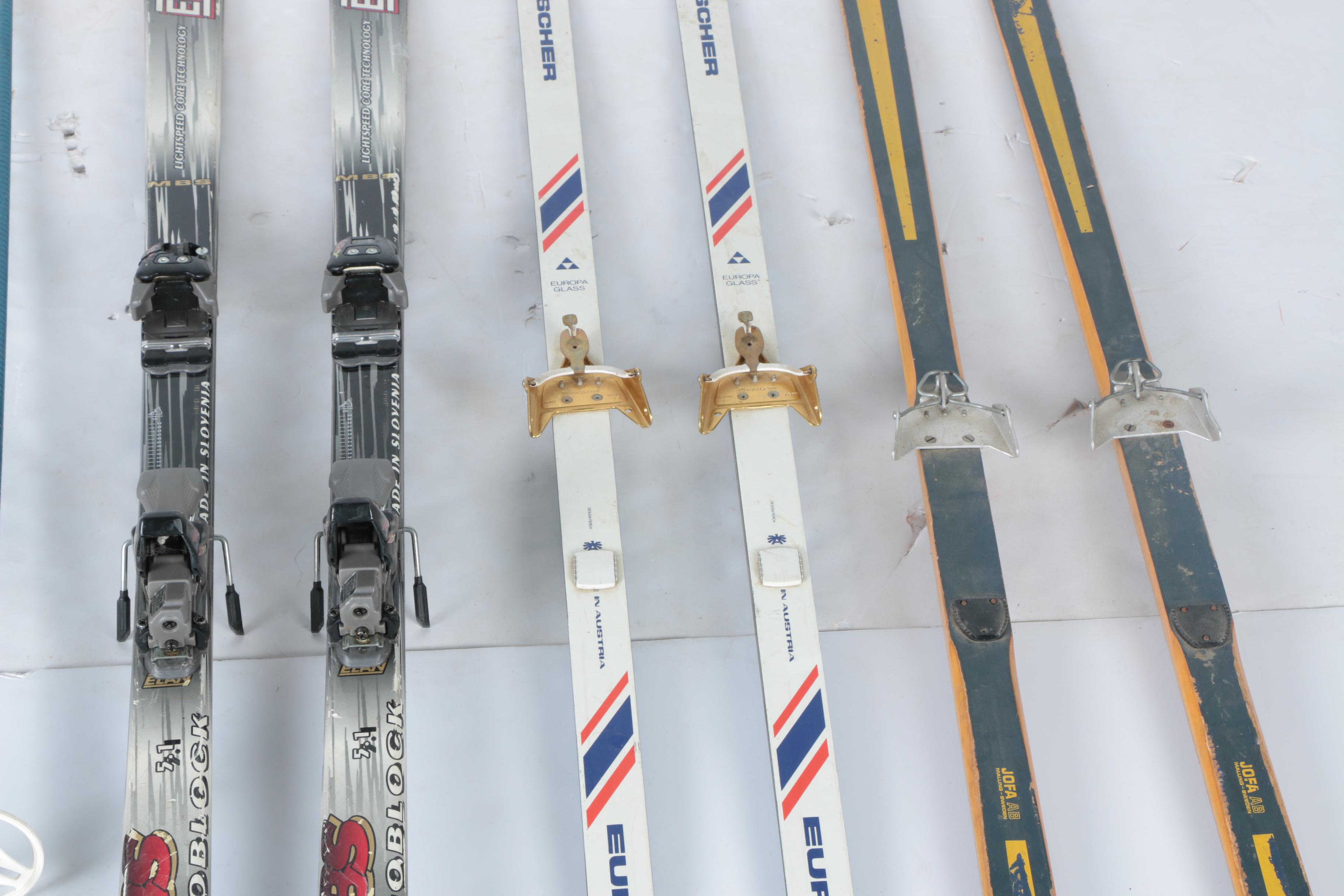 Skiis Including Cross-Country and Ski Poles