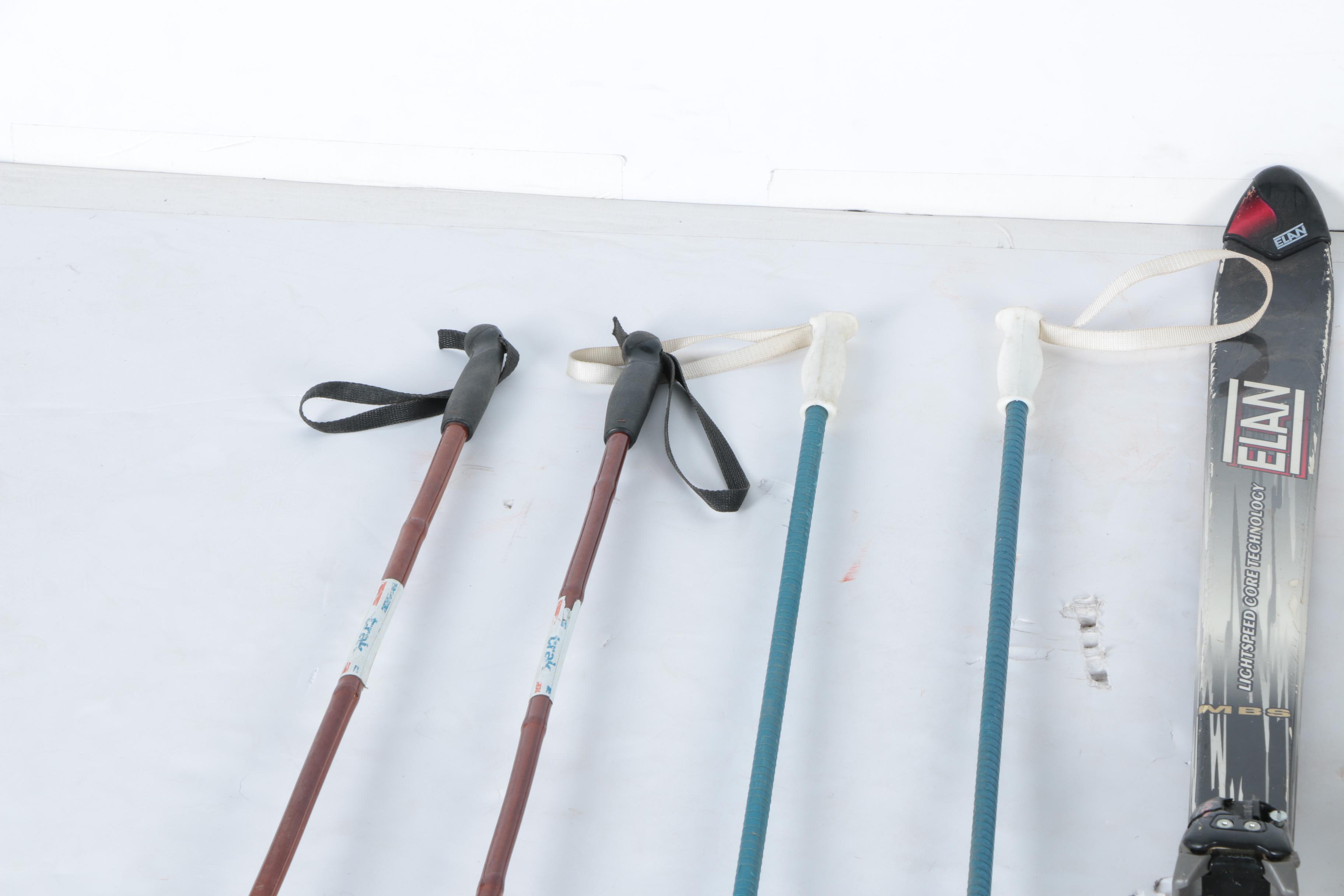 Skiis Including Cross-Country and Ski Poles