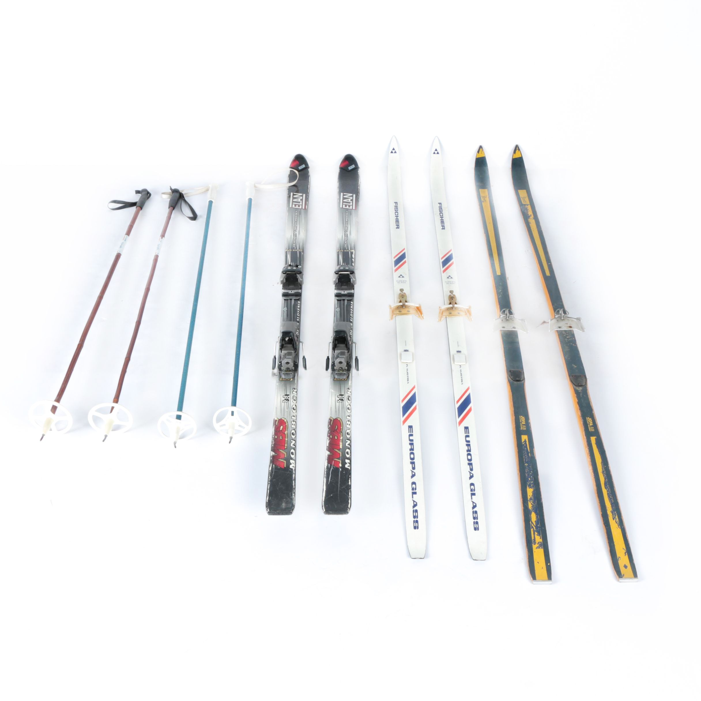 Skiis Including Cross-Country and Ski Poles