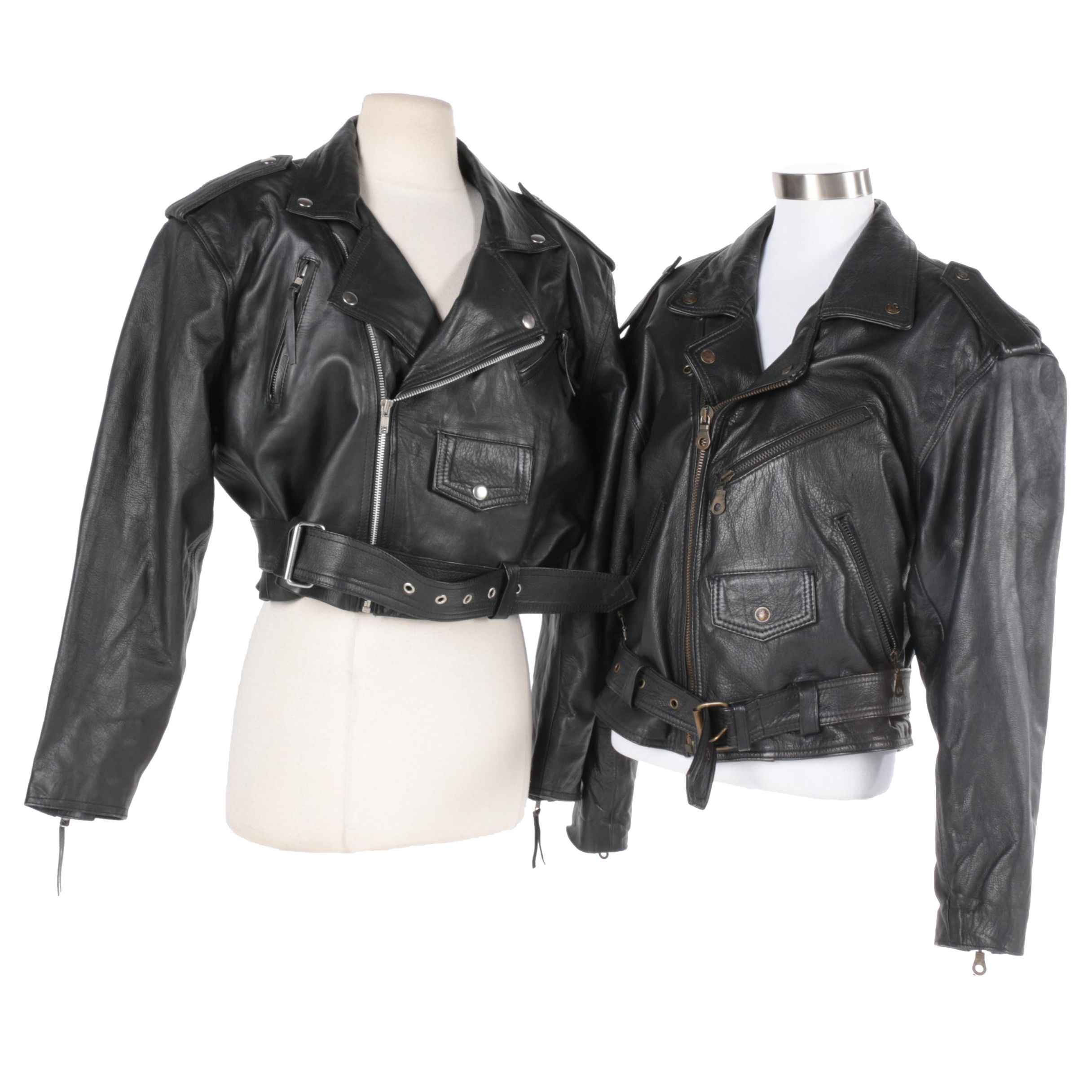 Men's and Women's Black Leather Jackets Including Wilsons and Hidesign