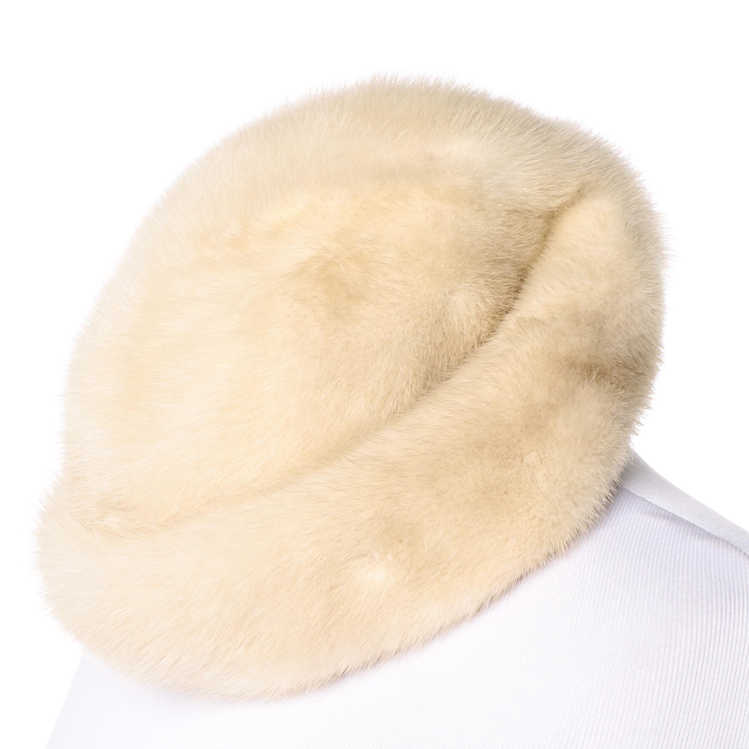 David Green Sheared Beaver Fur Coat with Mink Fur trim and a Mink Fur Hat