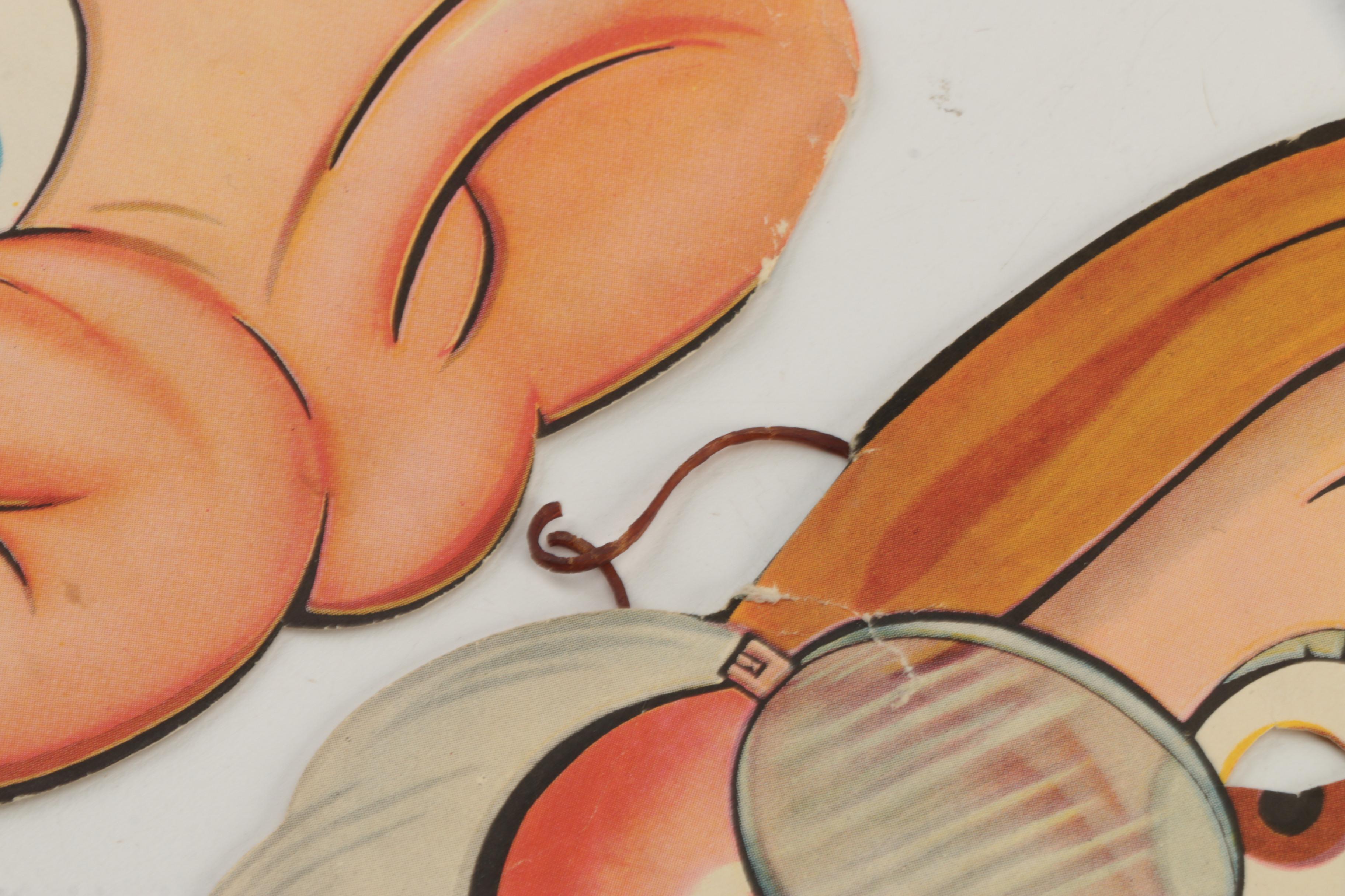 Vintage Disney Character Gillette Advertising Paper Masks, Circa 1930s