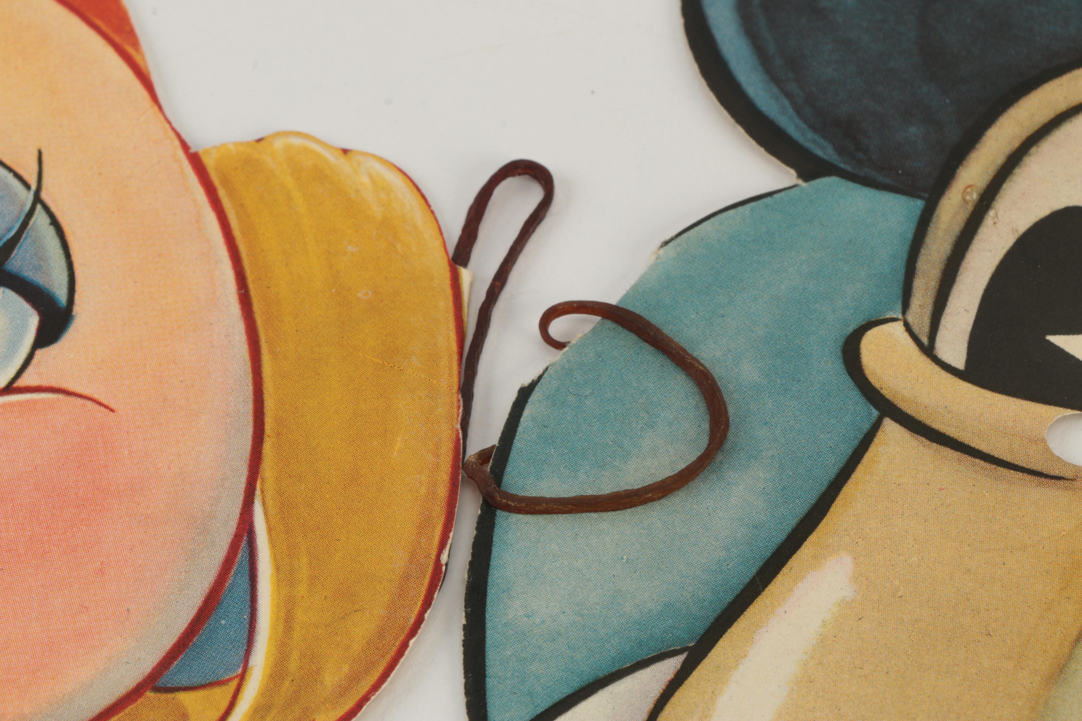 Vintage Disney Character Gillette Advertising Paper Masks, Circa 1930s