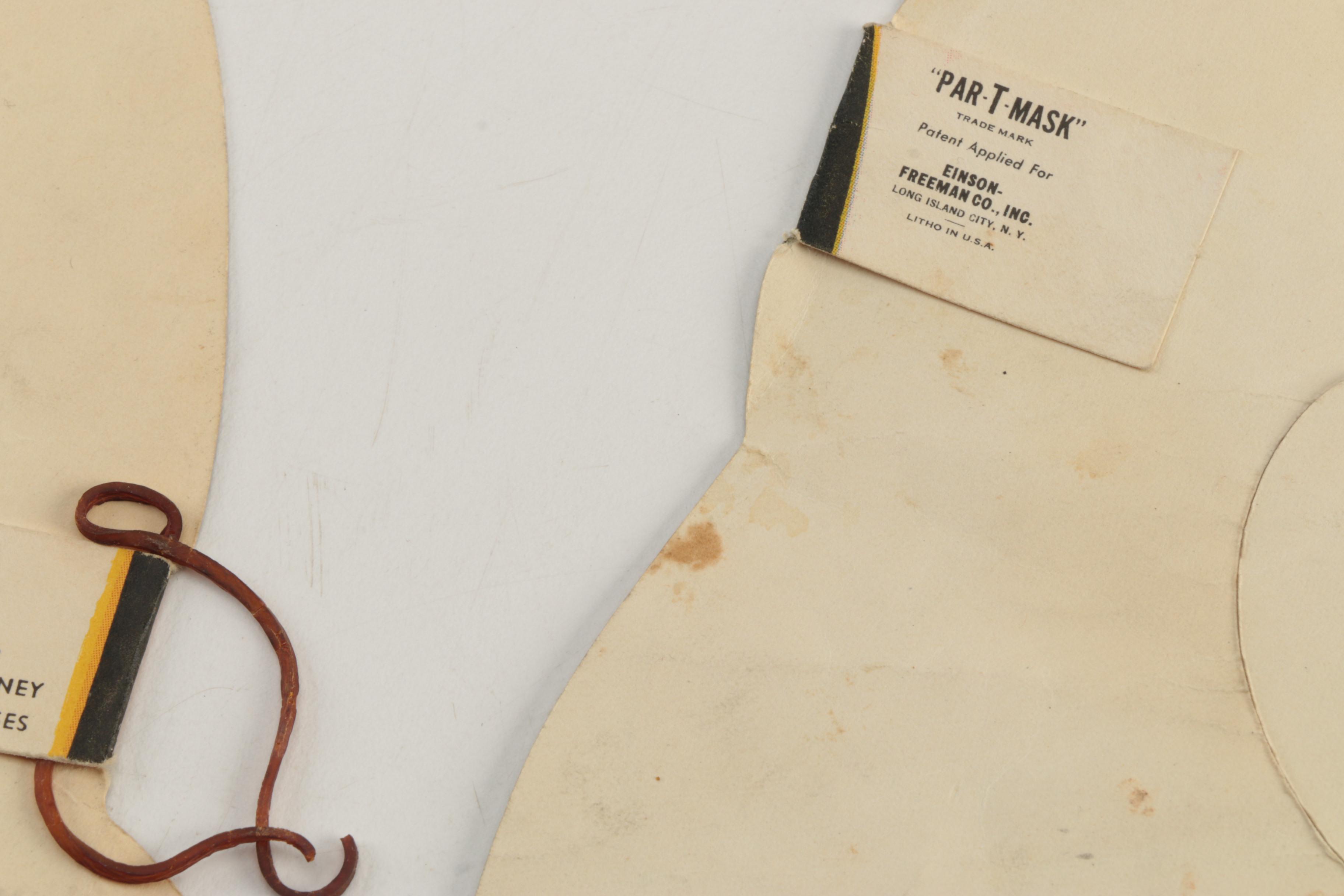 Vintage Disney Character Gillette Advertising Paper Masks, Circa 1930s