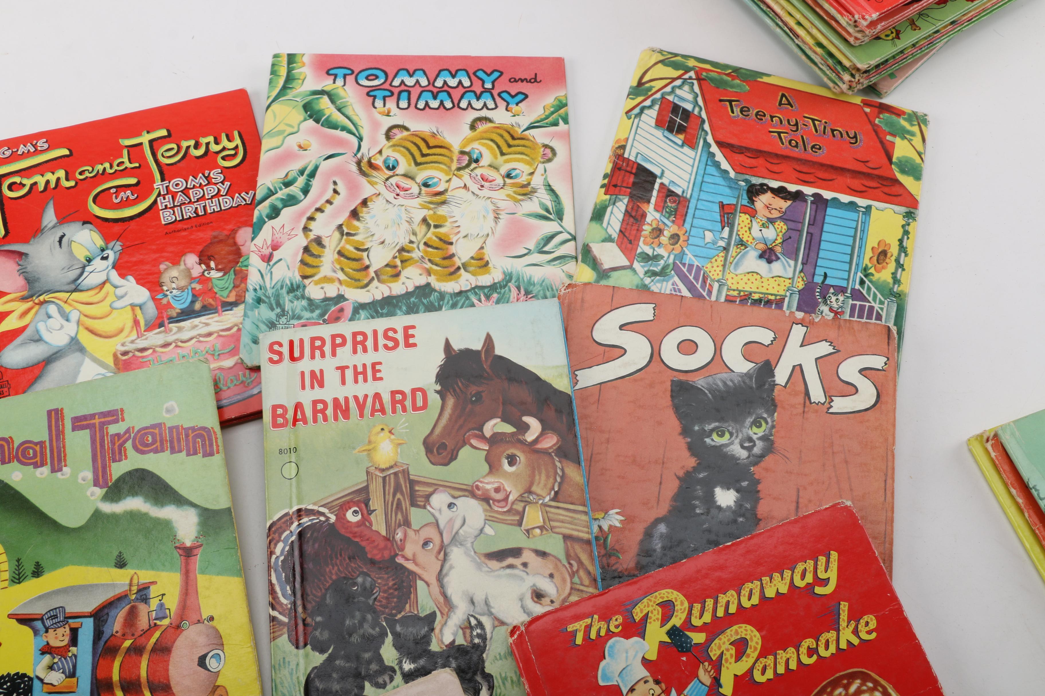 Vintage Children's Books Including 1950s "Playbook" with Toys