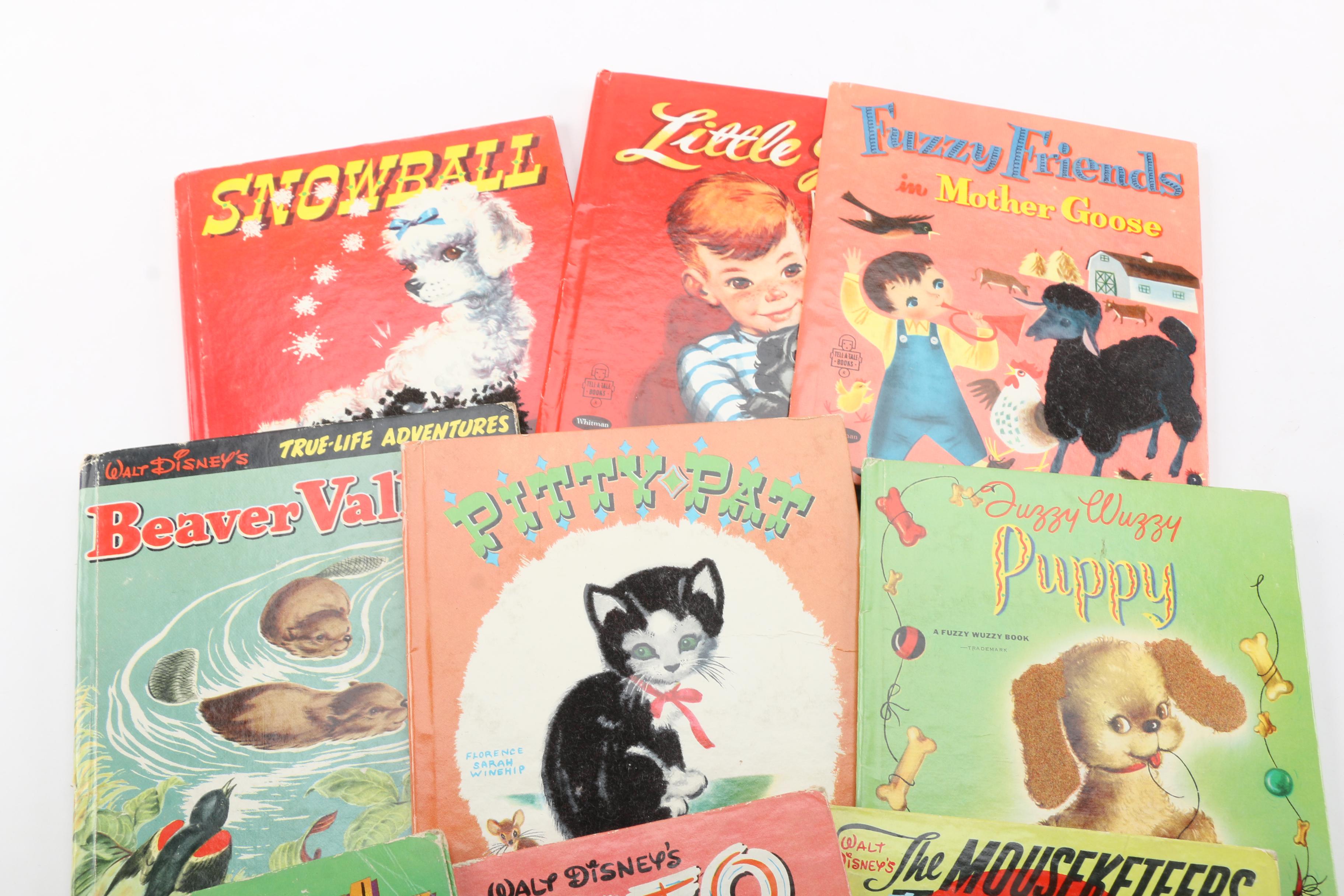 Vintage Children's Books Including 1950s "Playbook" with Toys