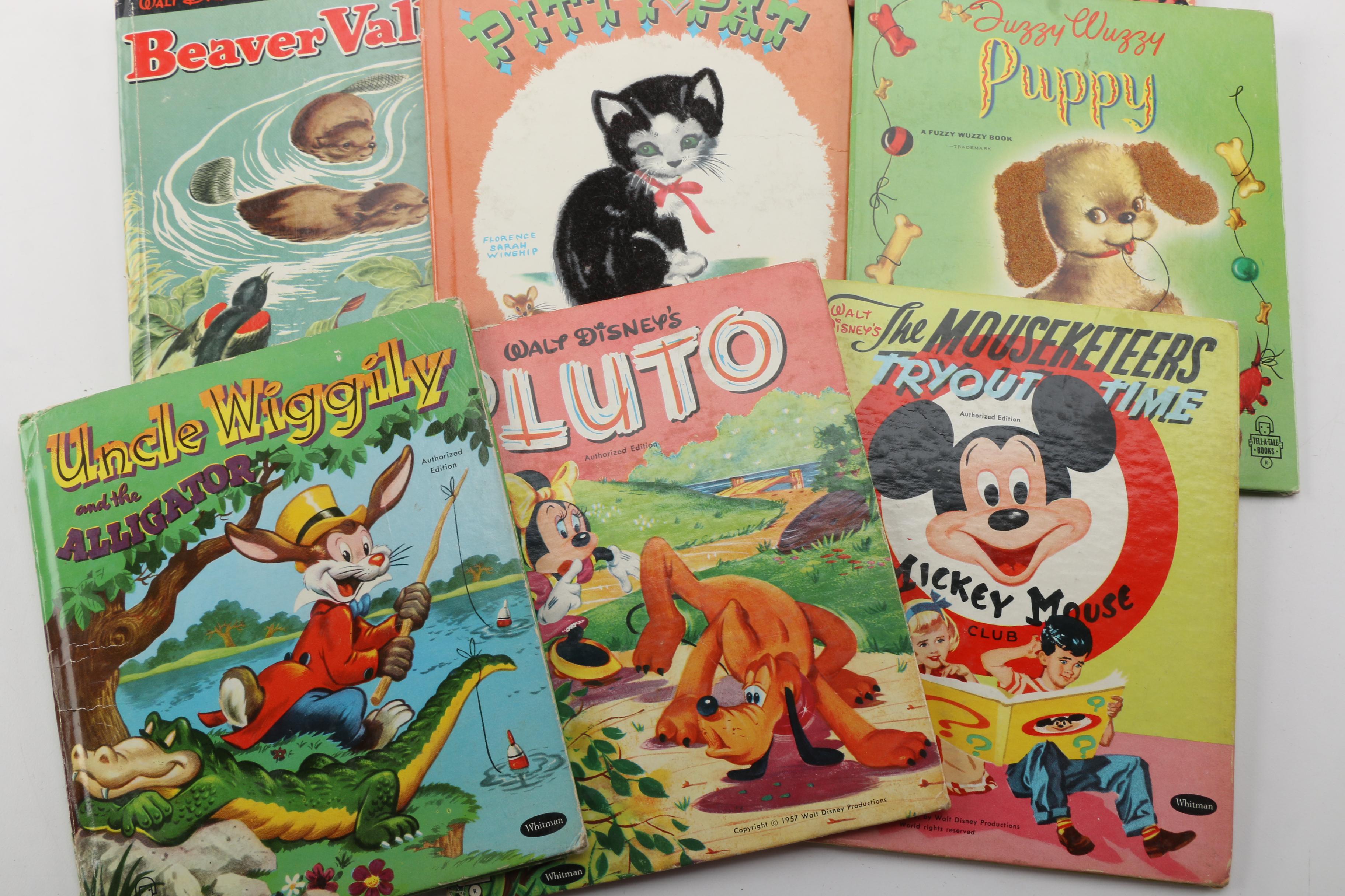 Vintage Children's Books Including 1950s "Playbook" with Toys