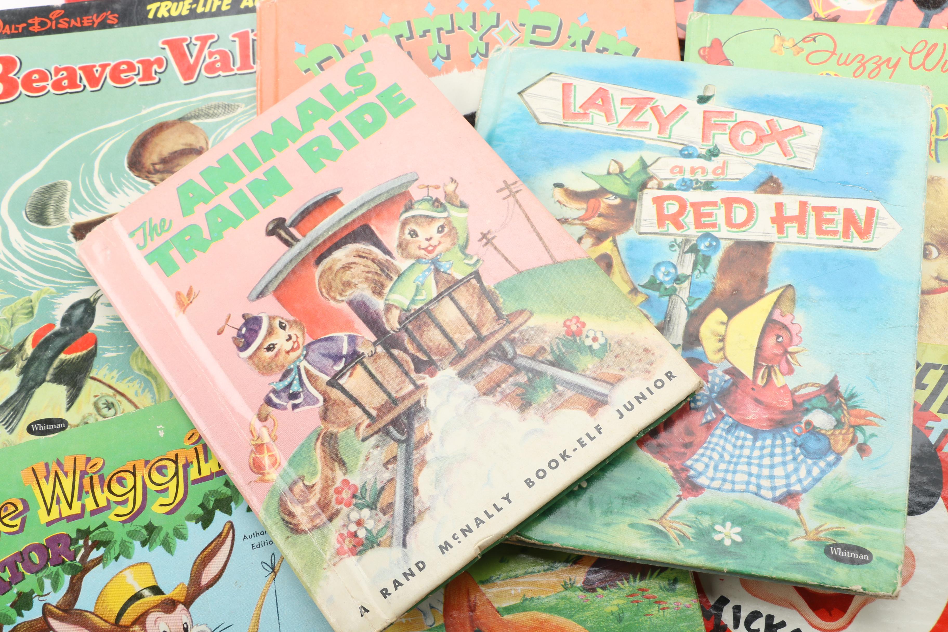 Vintage Children's Books Including 1950s "Playbook" with Toys